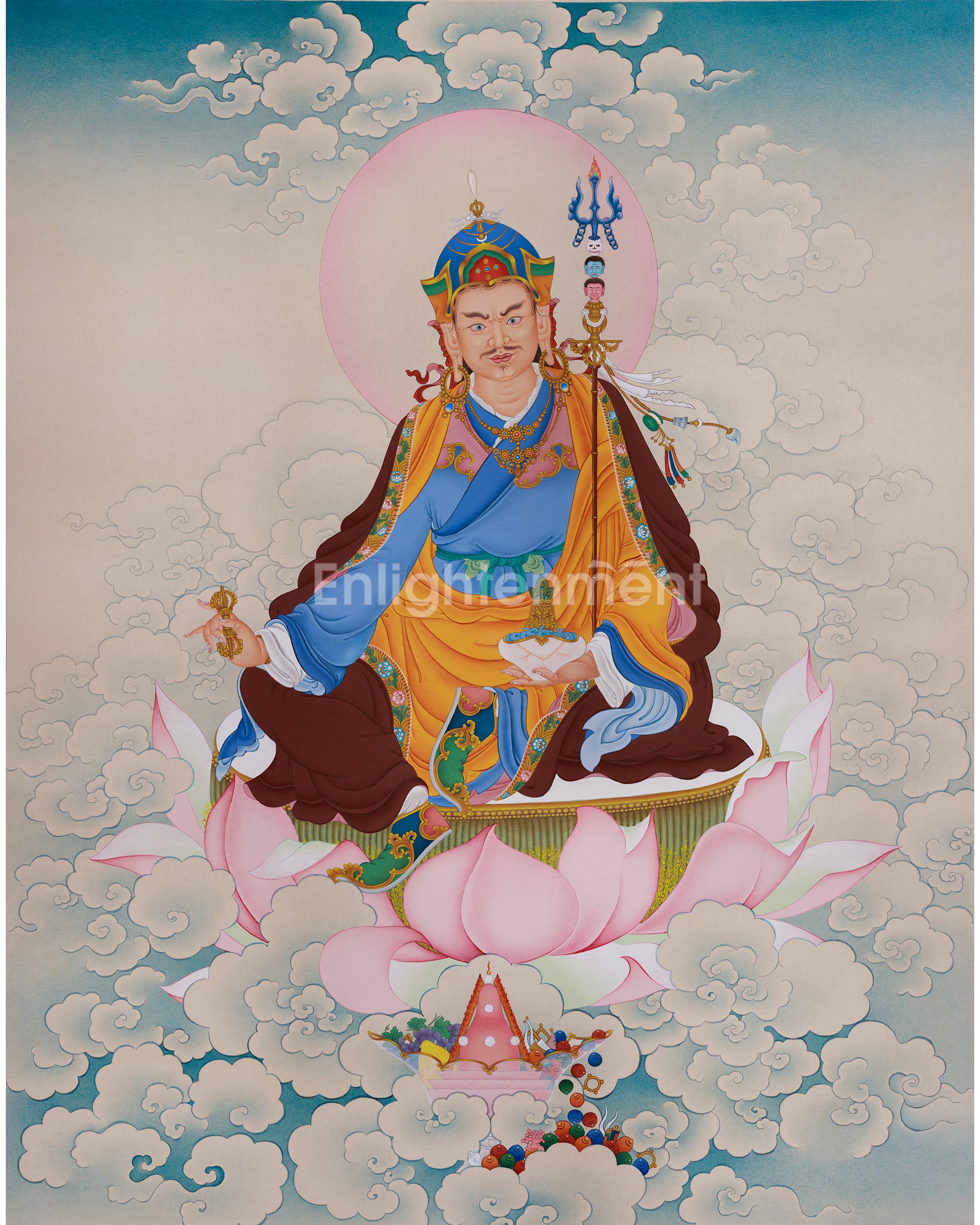 Religious Thangka Of Guru Rinpoche