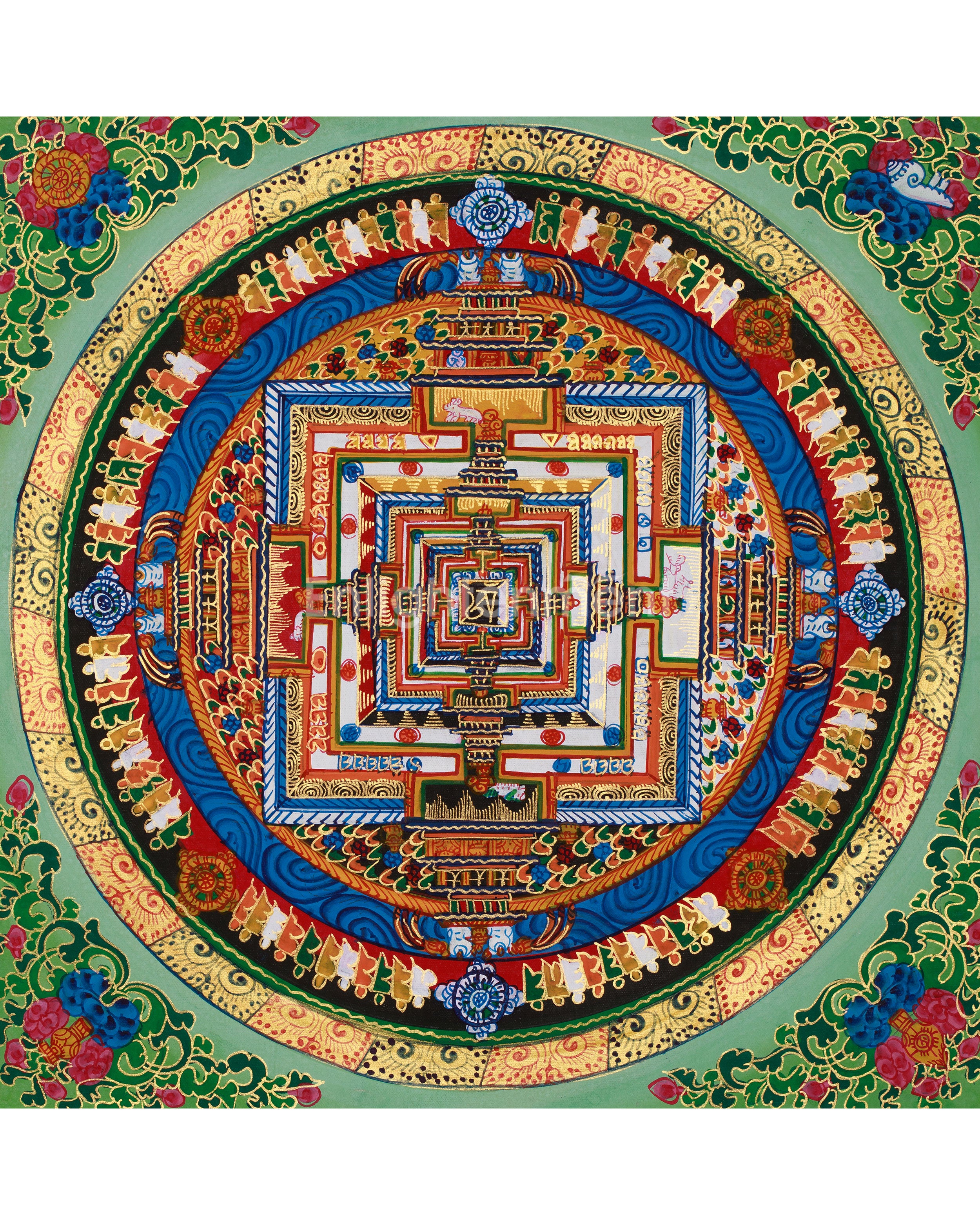 Traditional Kalachakra Mandala Thangka | Wheel of Time in Sacred Art
