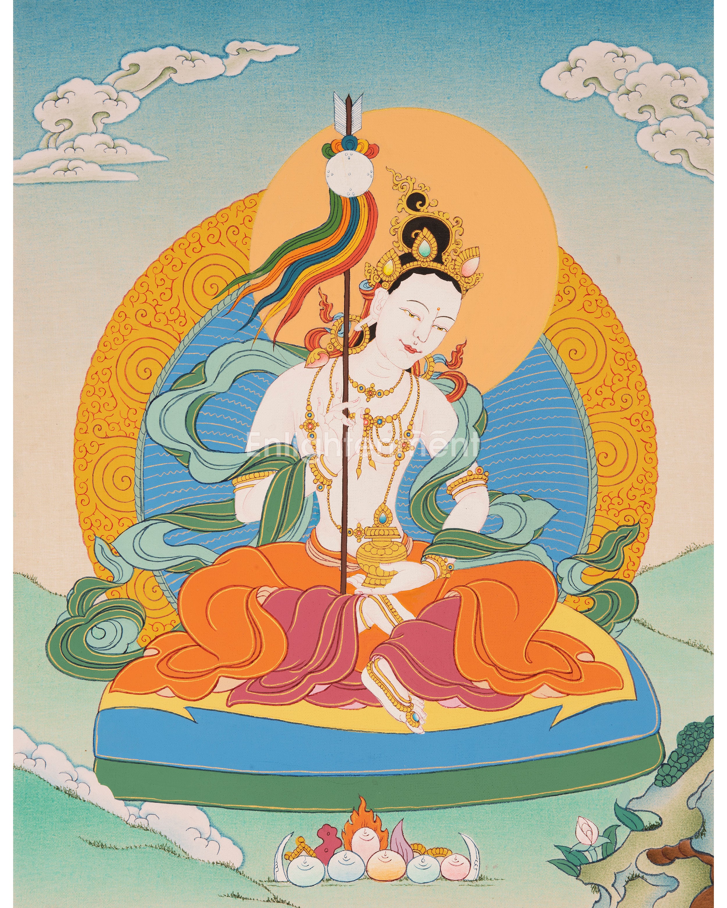 Mandarva Thangka | Traditional Buddhist Dakini Art