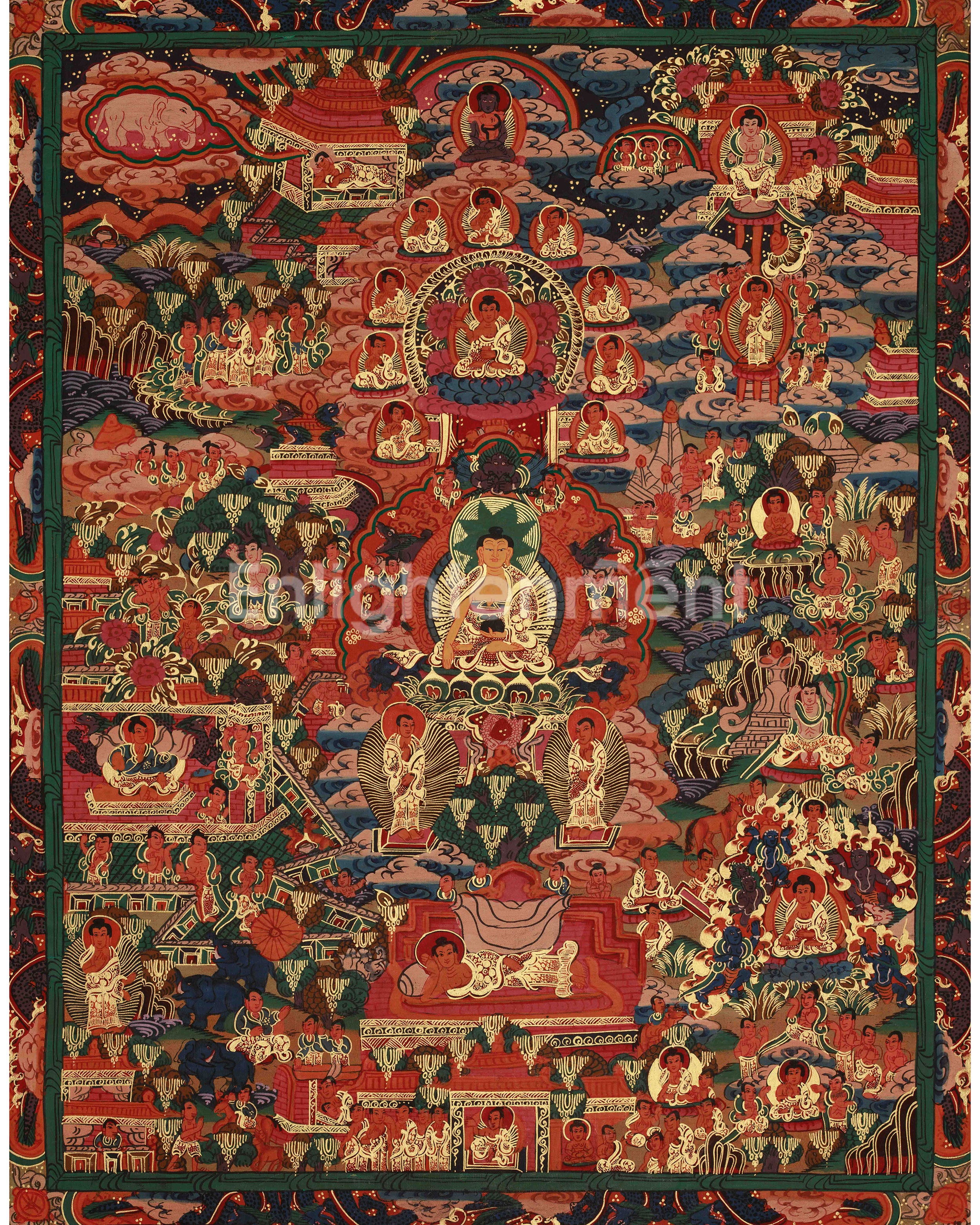 Sacred Buddha Life Story Thangka