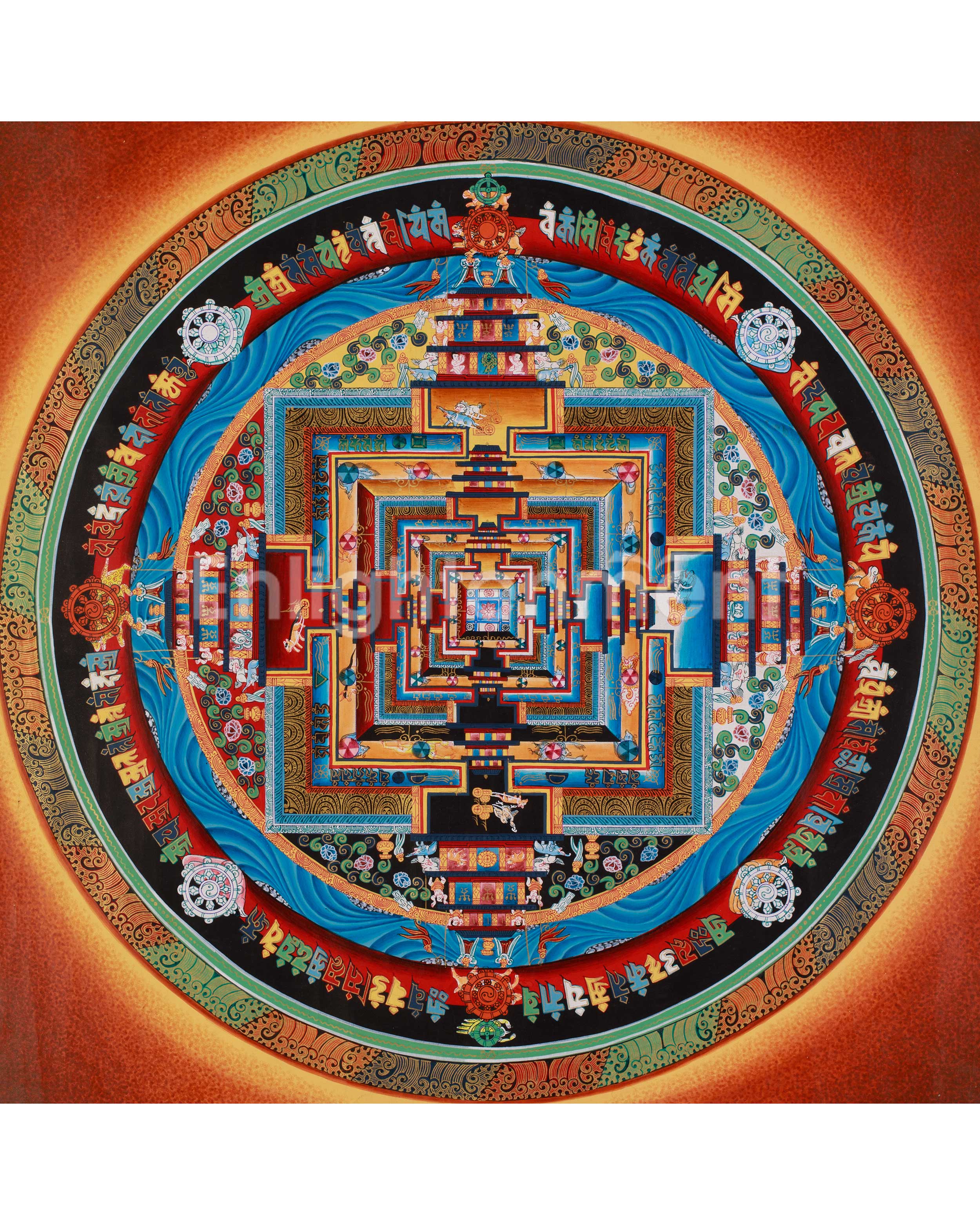 Sacred Buddhist Kalachakra Mandala Art