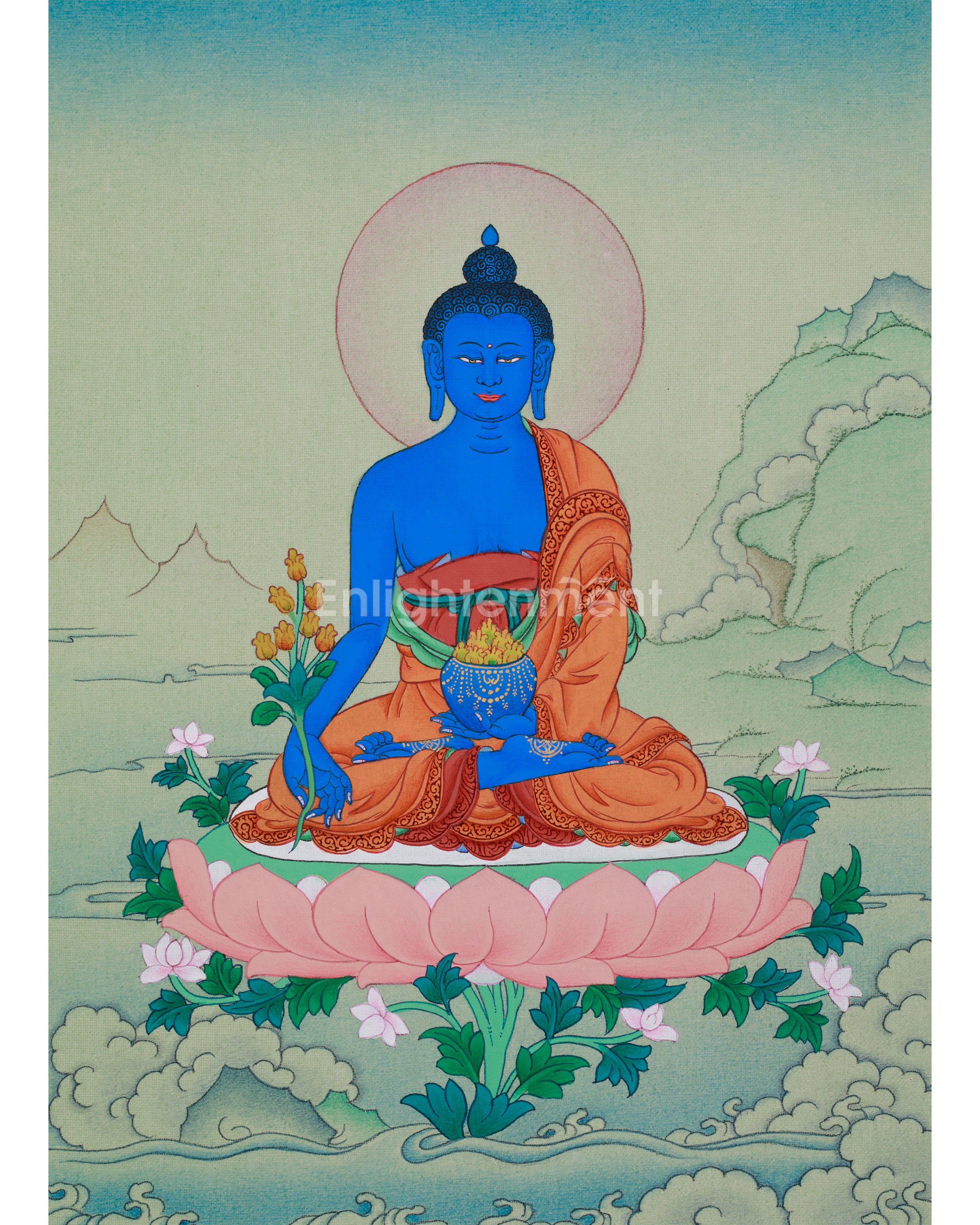 Sacred Thangka of Medicine Buddha