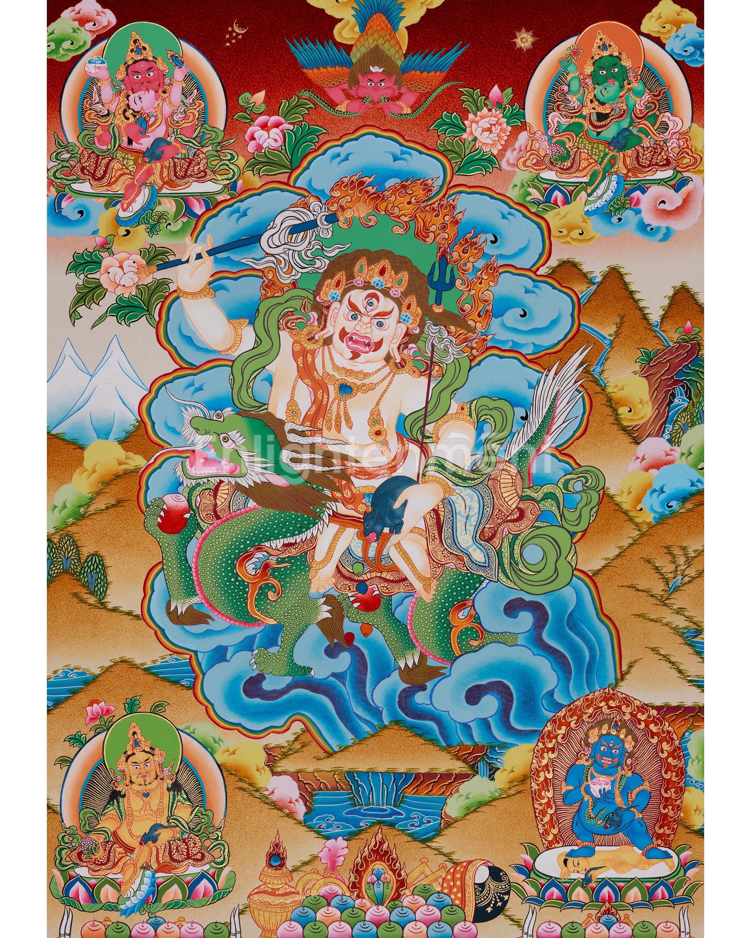 Sacred White Dzambhala Thangka