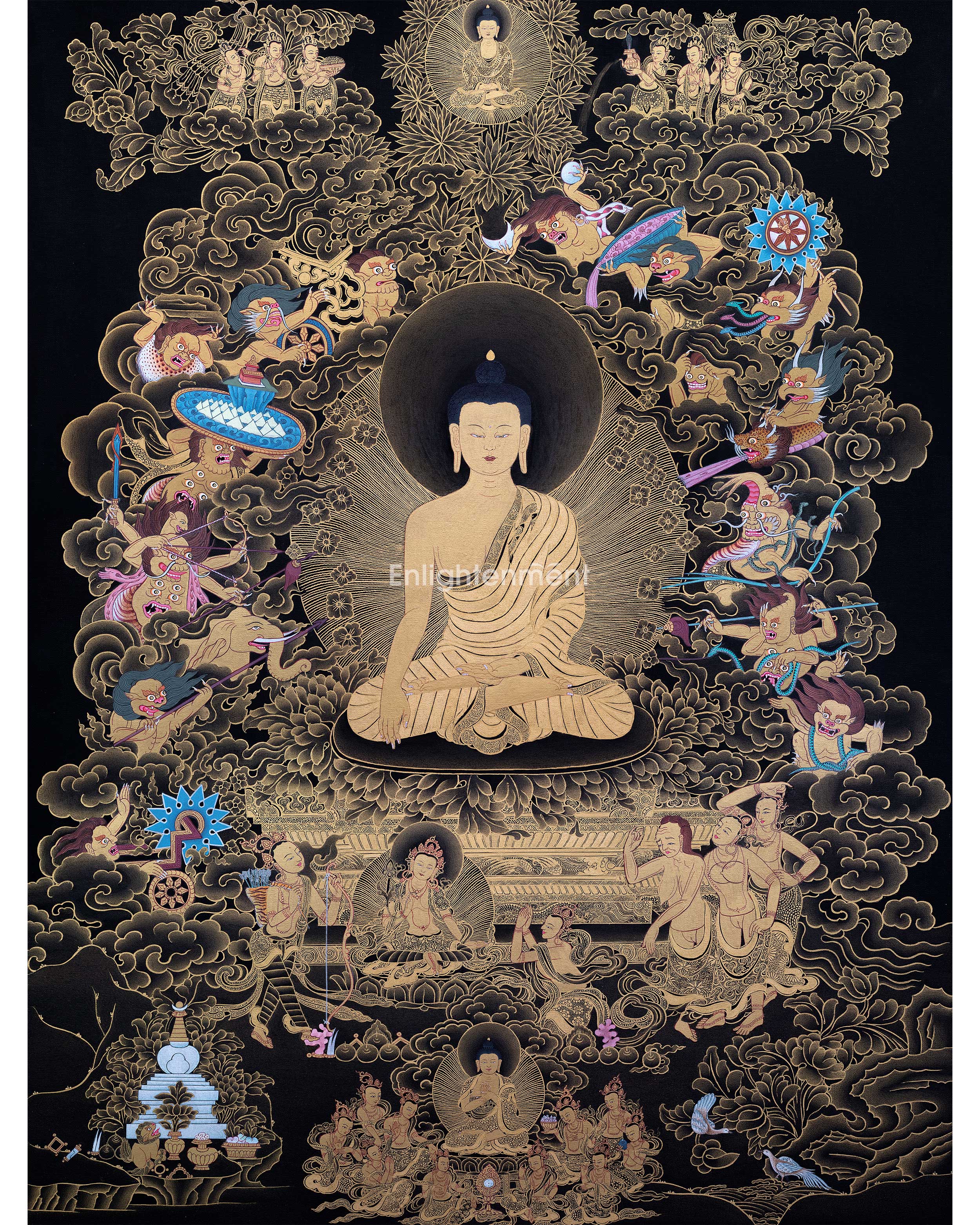 Buddha Shakyamuni And Mara Thangka