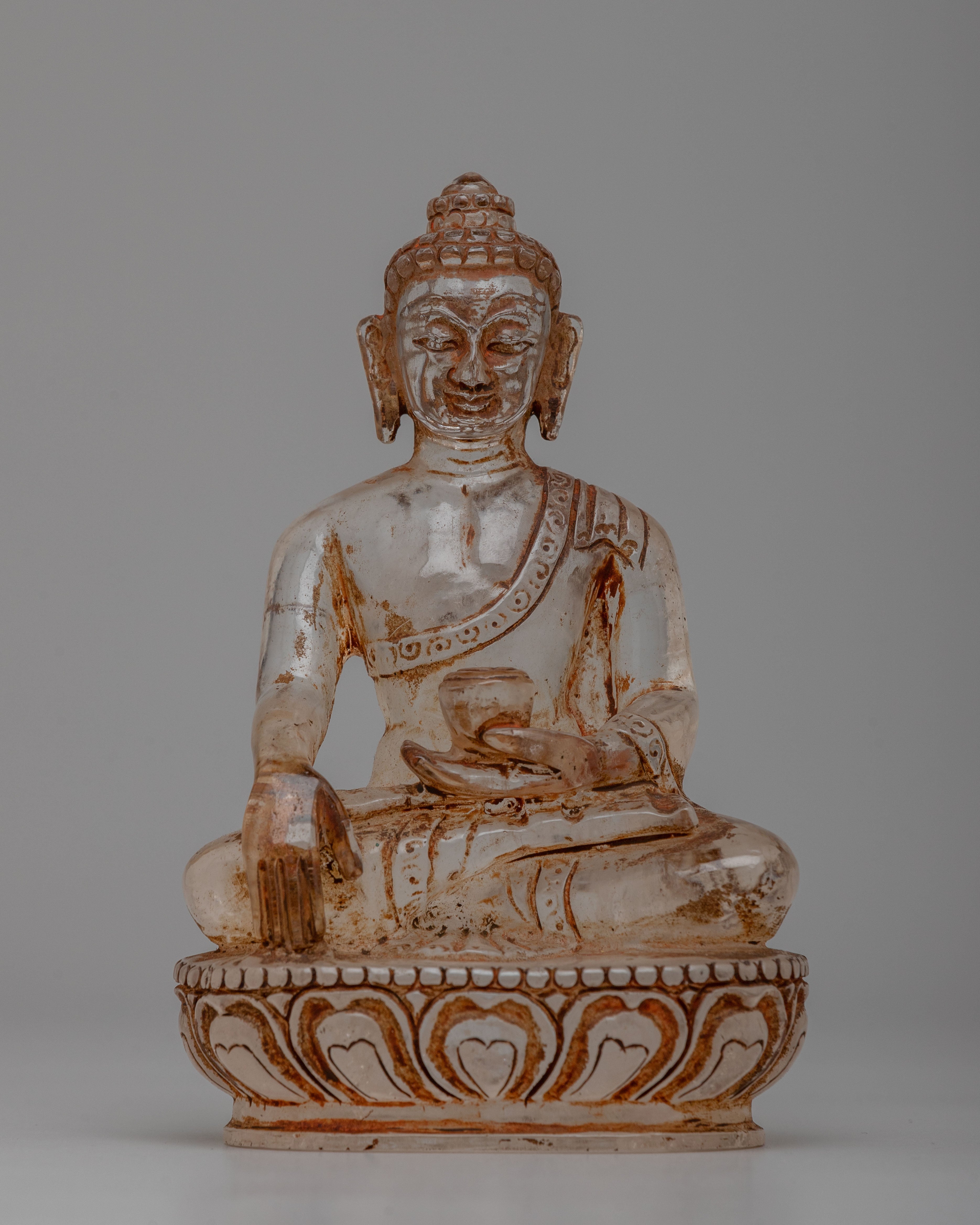 Crystal Buddha Shakyamuni Statue