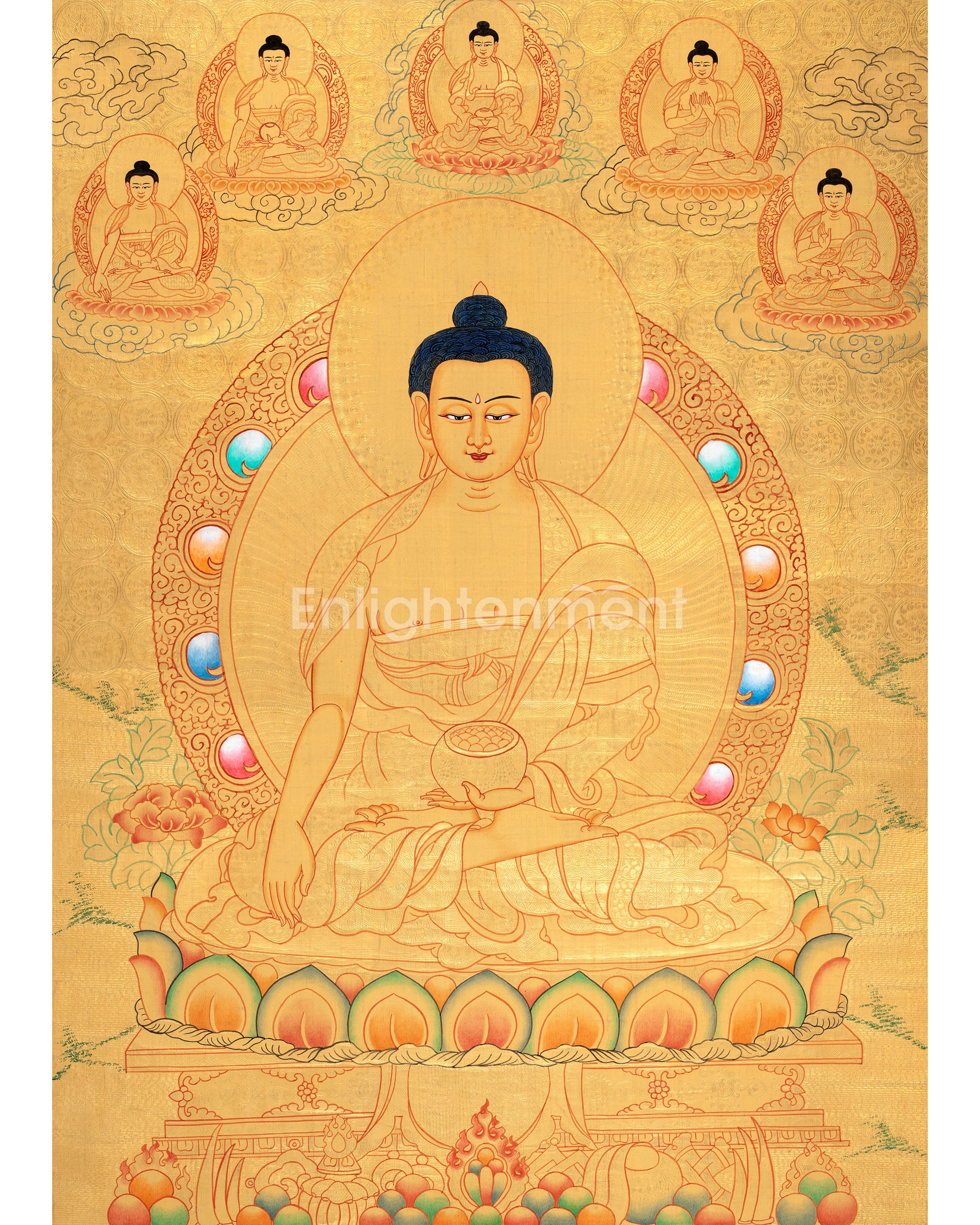 Shakyamuni Buddha Gold Thangka