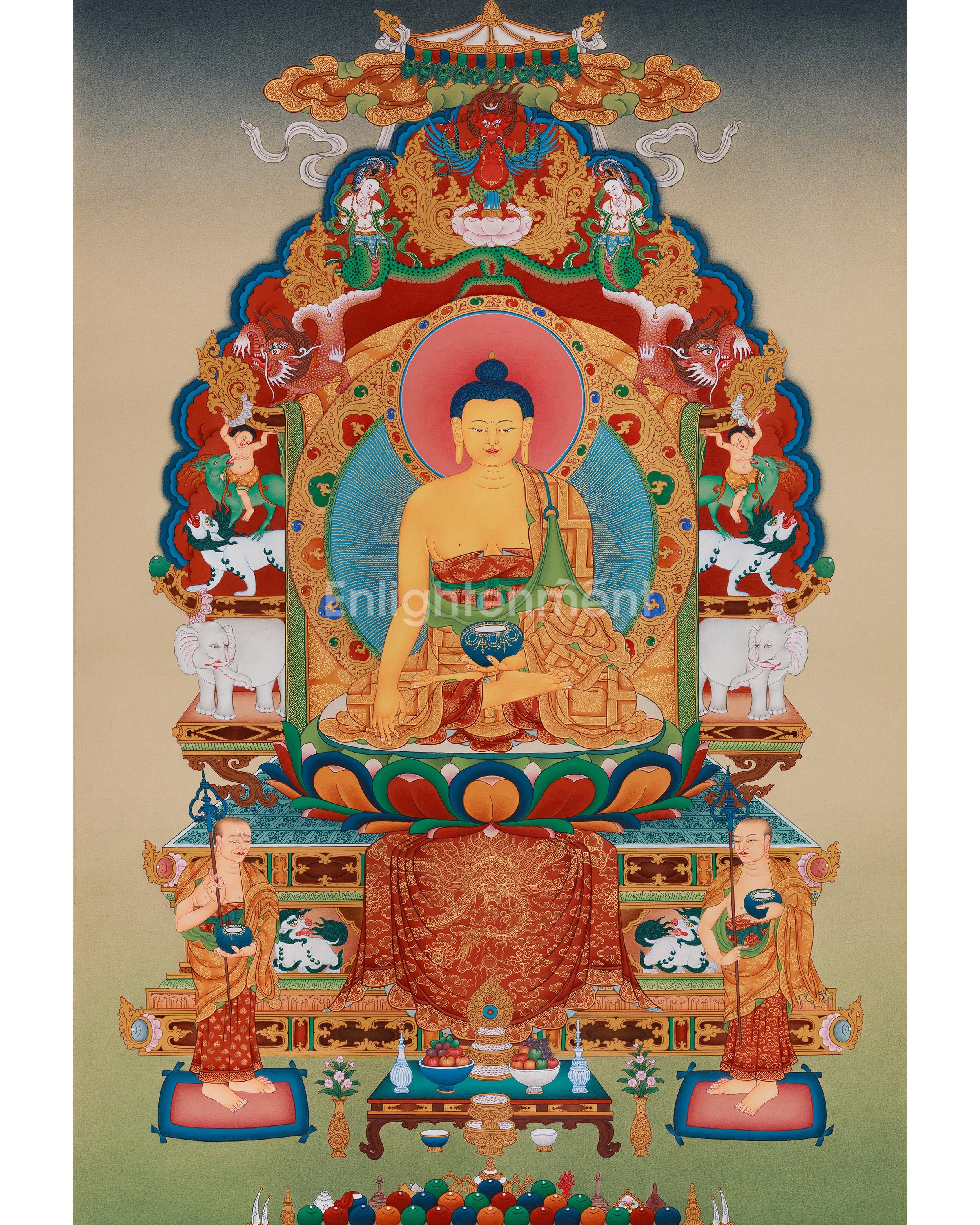 Shakyamuni Buddha With Disciples Art