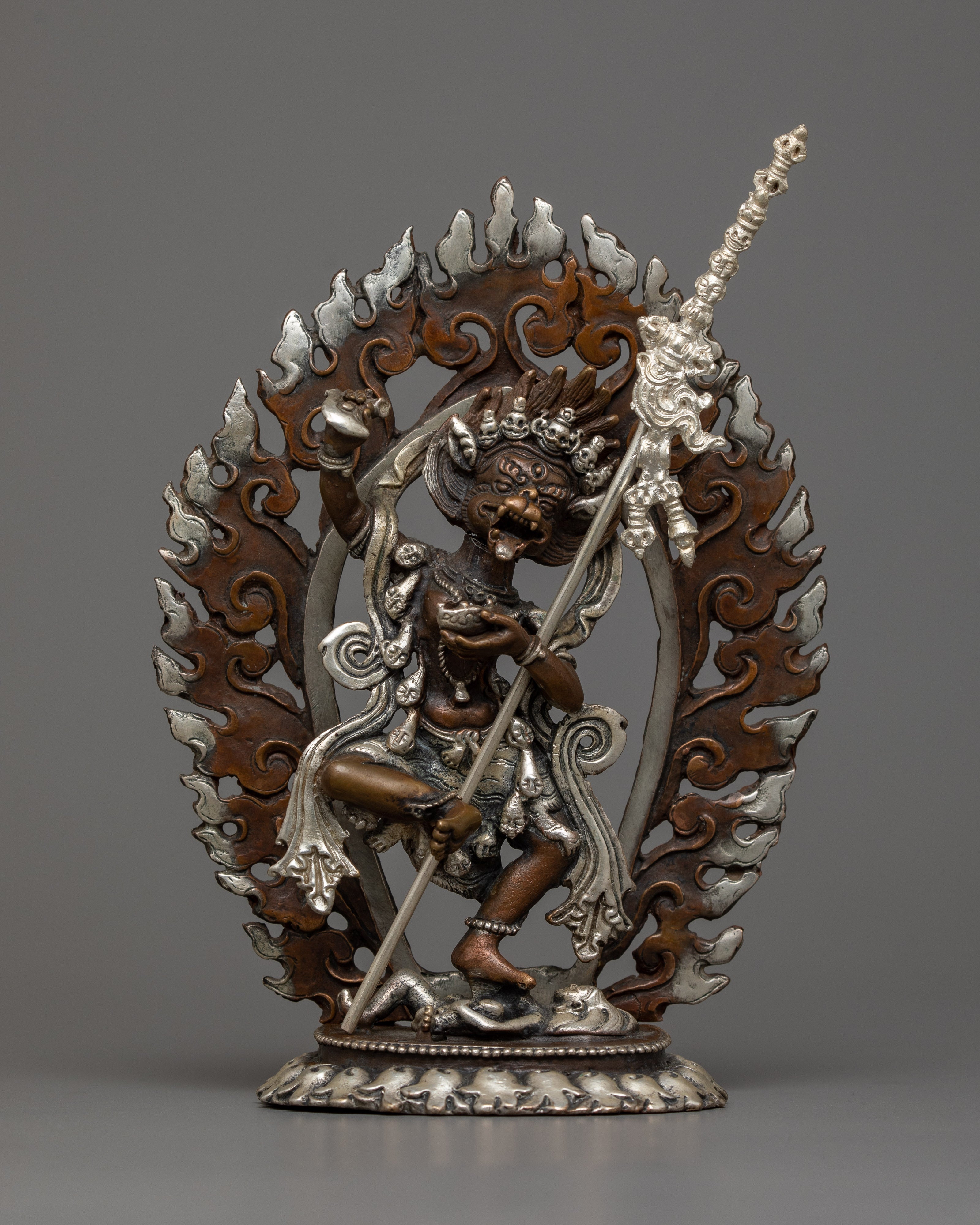 Machine Made Dakini Lion Head Statue | Symbol of Fierce Protection and Power