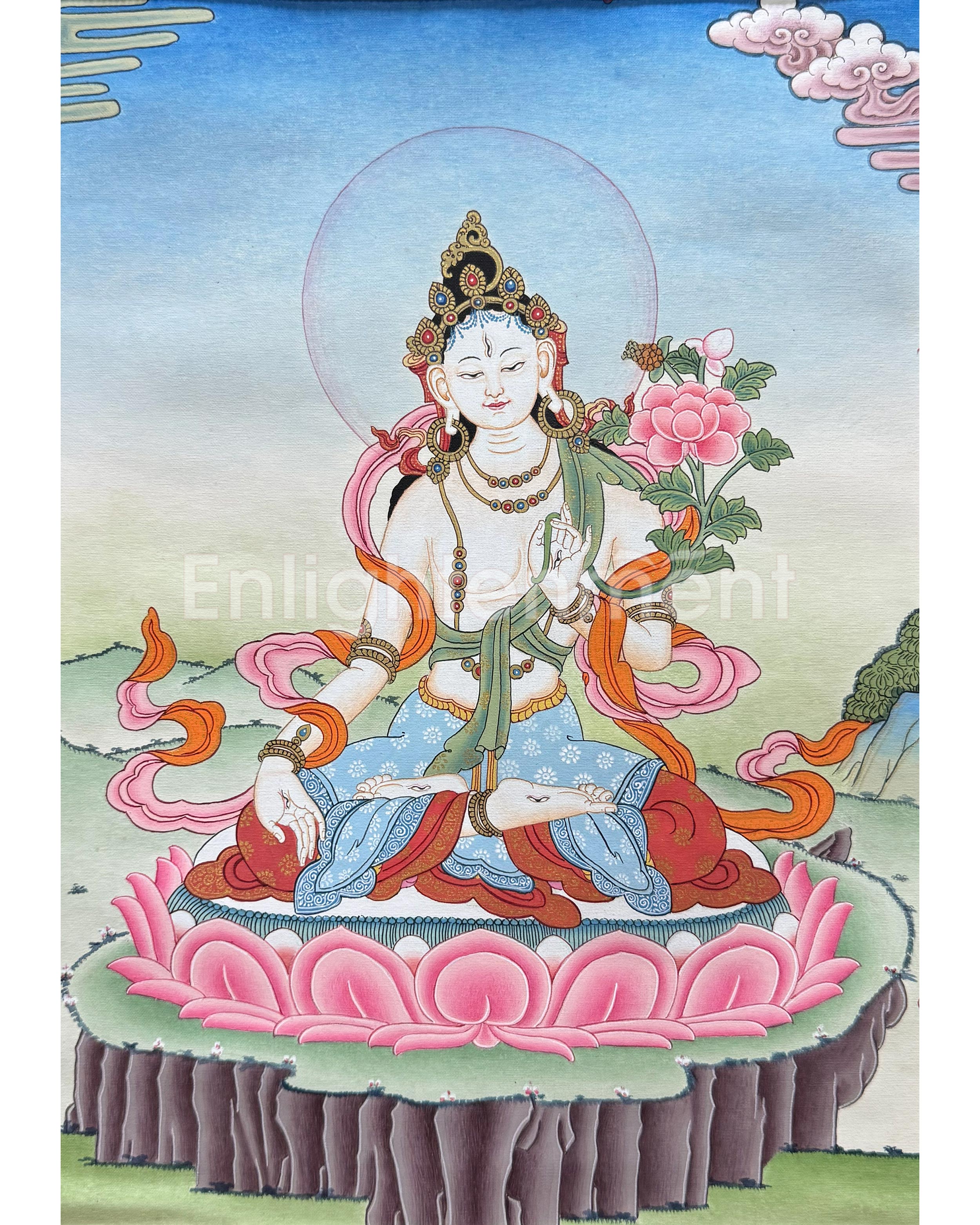Sita Tara Thangka With Brocade