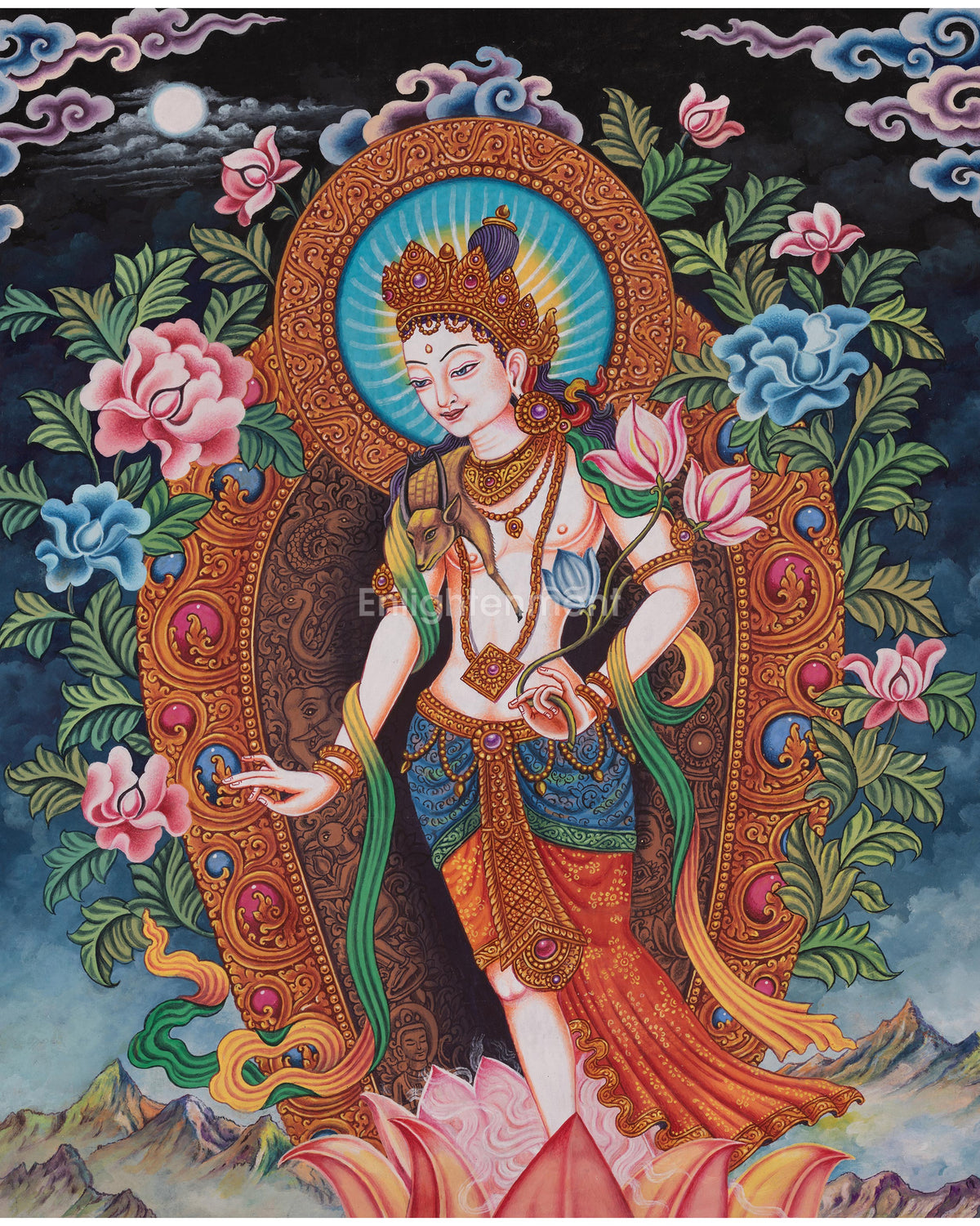 Standing Chenrezig Thangka