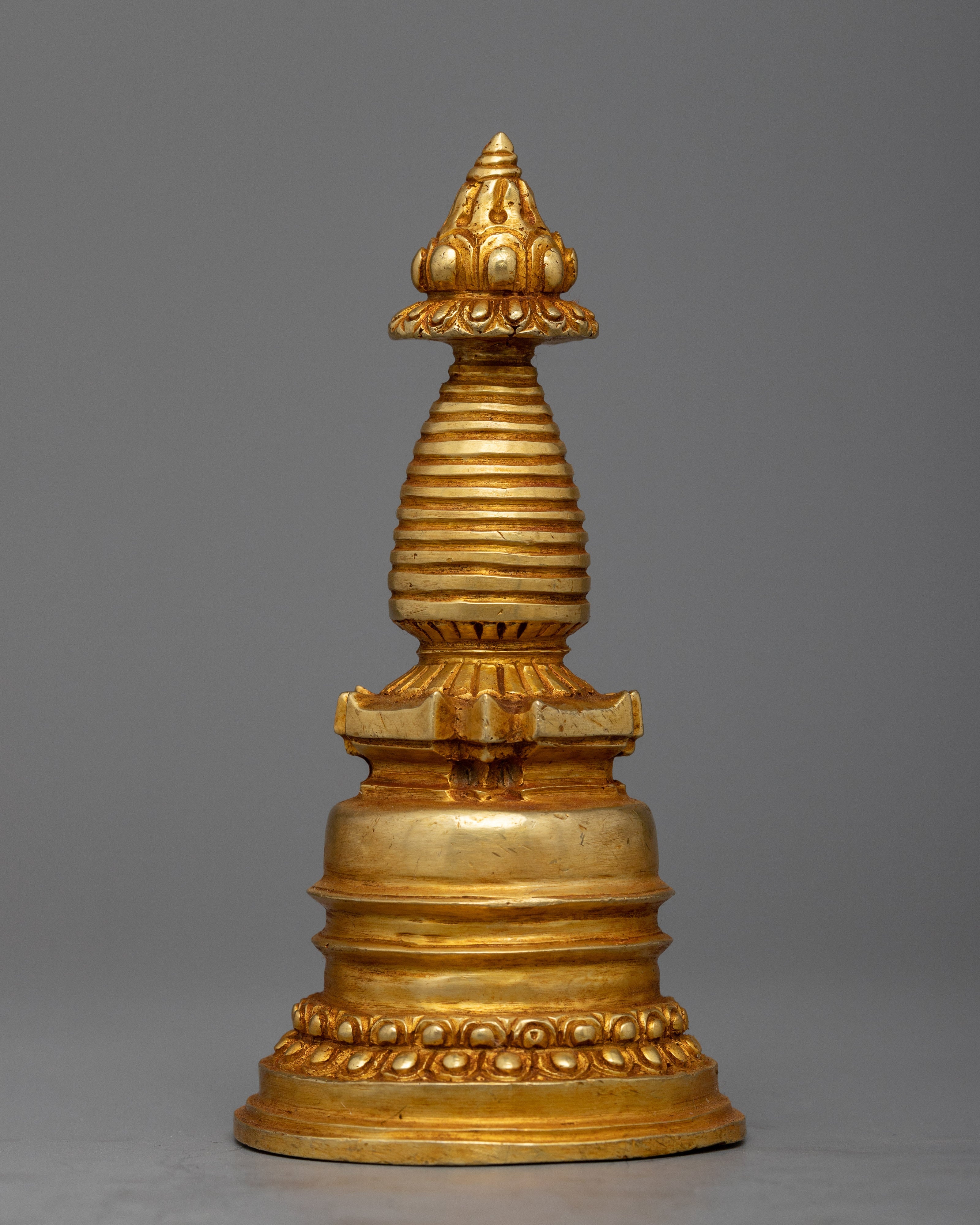 Handmade Stupa, 24K Gold Plated