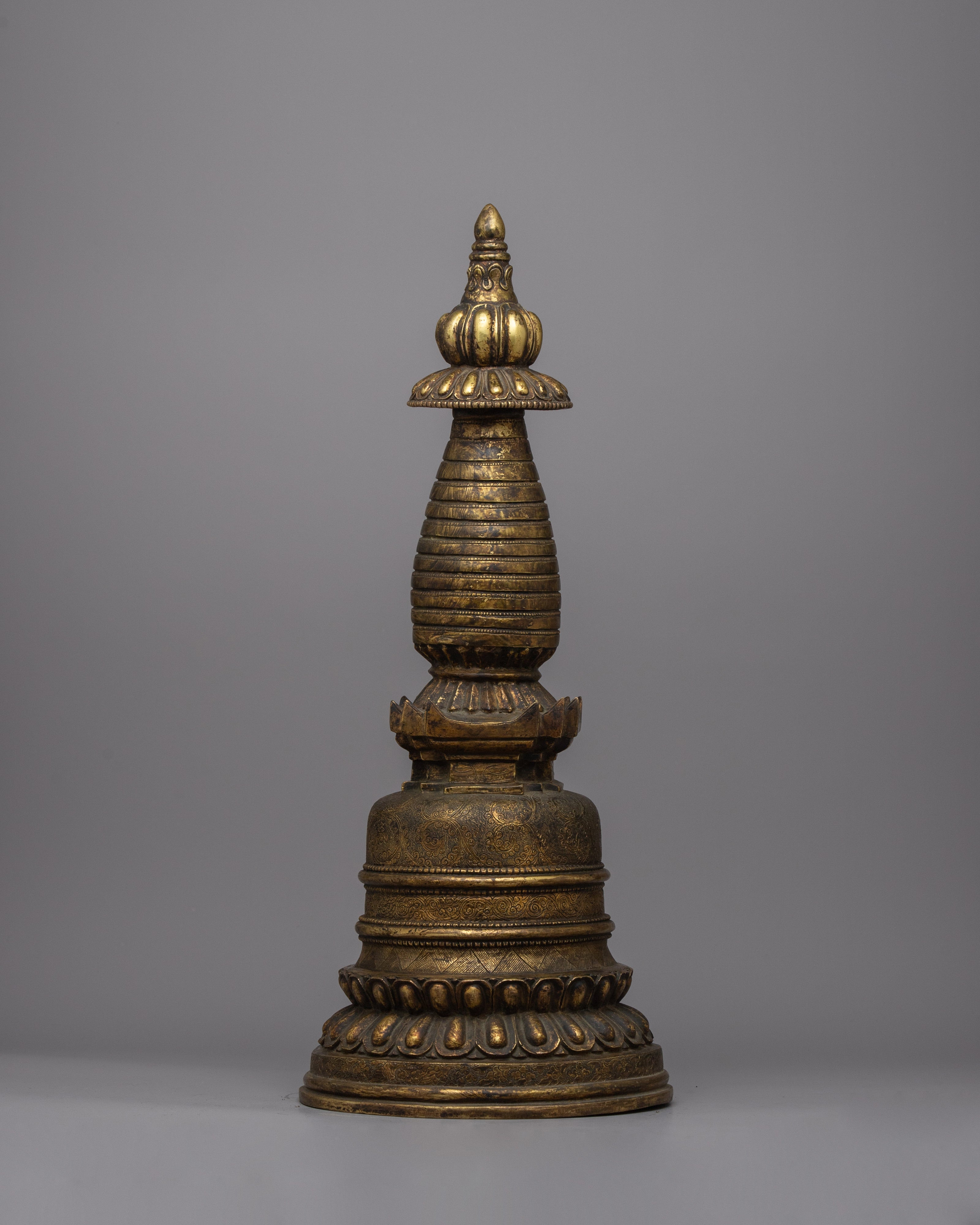 Traditional copper body Tibetan Stupa