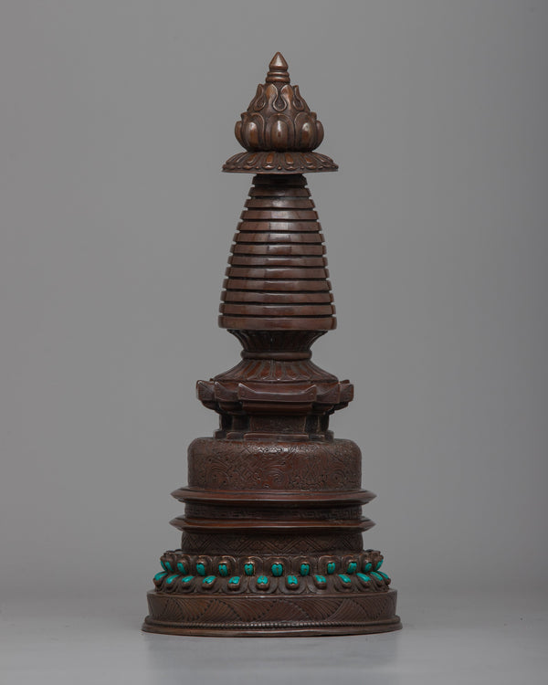 Oxidized Copper Kadampa Stupa