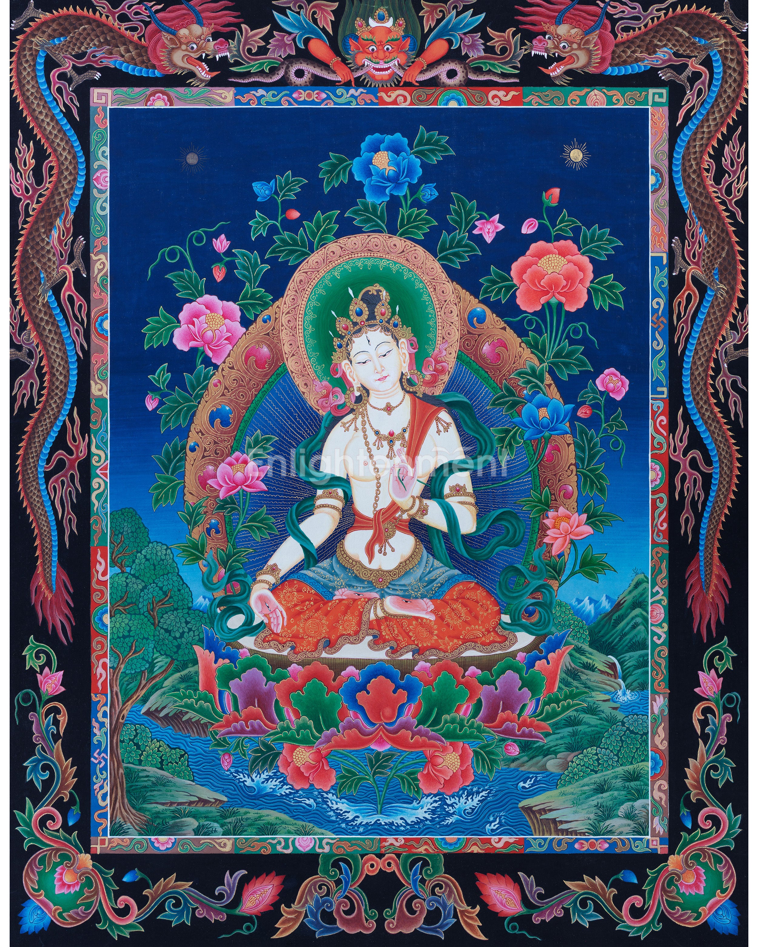 Thangka Painting Of White Tara