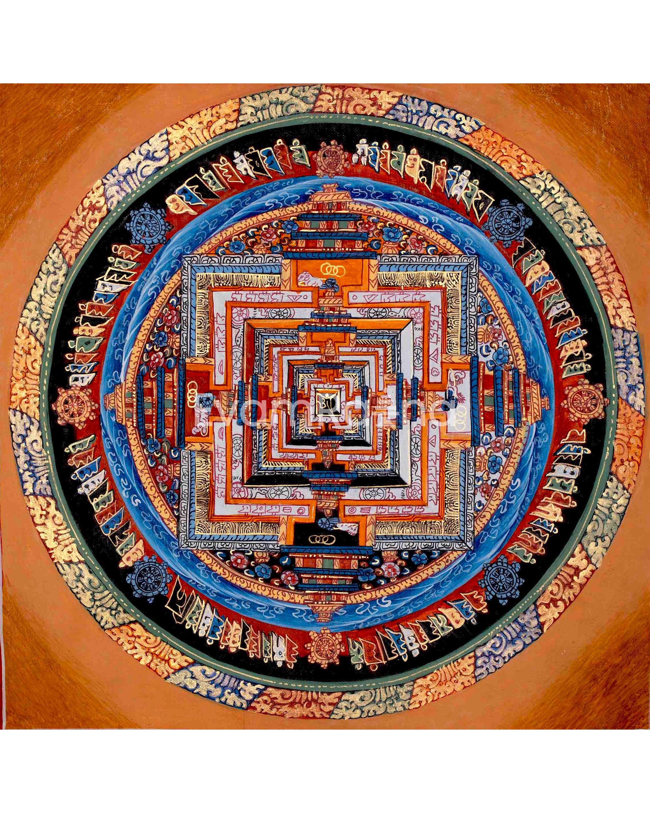 Original Hand-Painted Kalachakra Mandala | Mandala Thangka Wall Hanging
