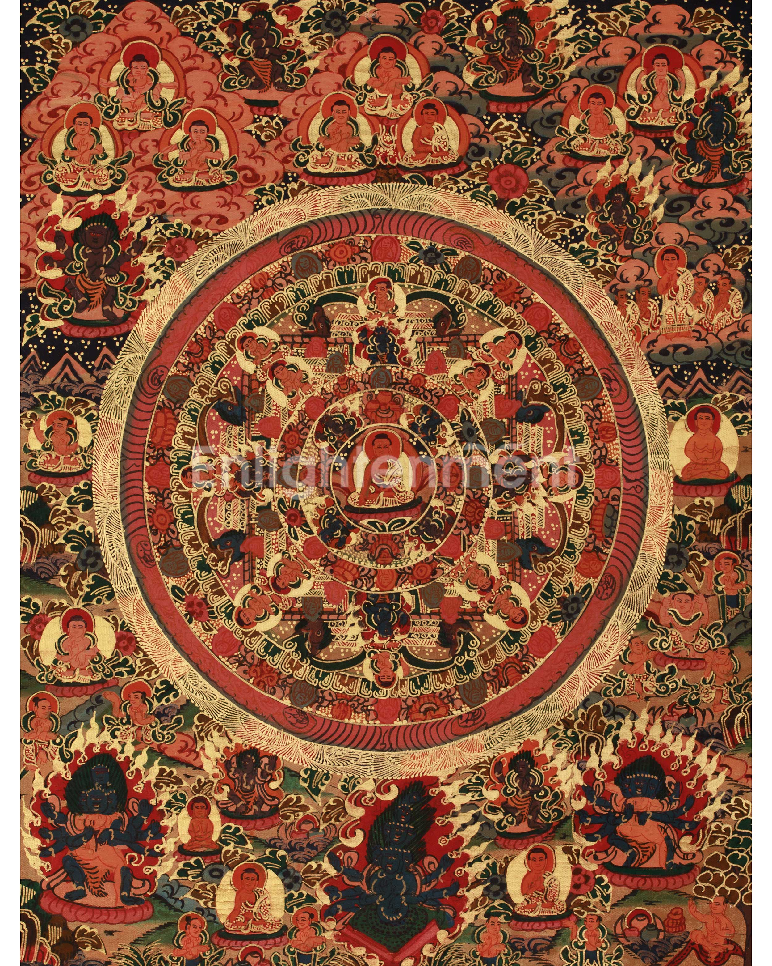 Tibetan Artwork of Buddha Mandala