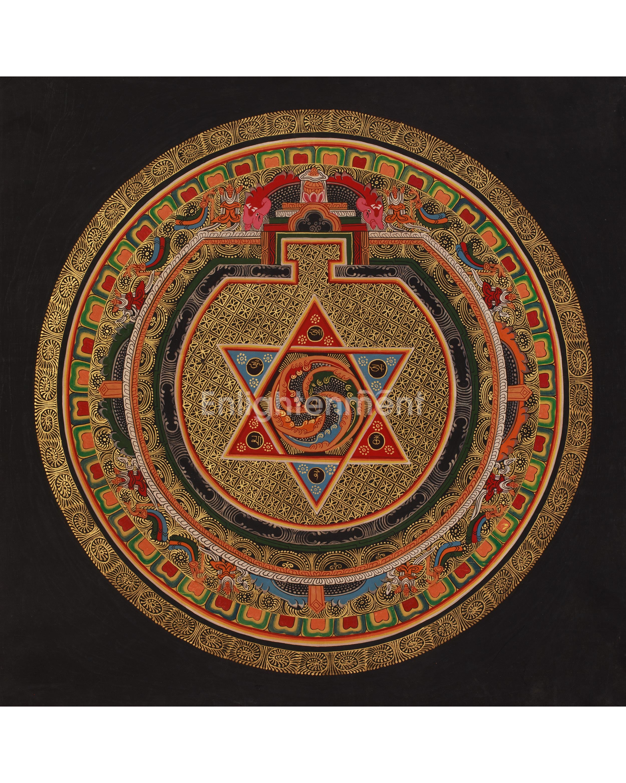 Tibetan Artwork of Mantra Mandala