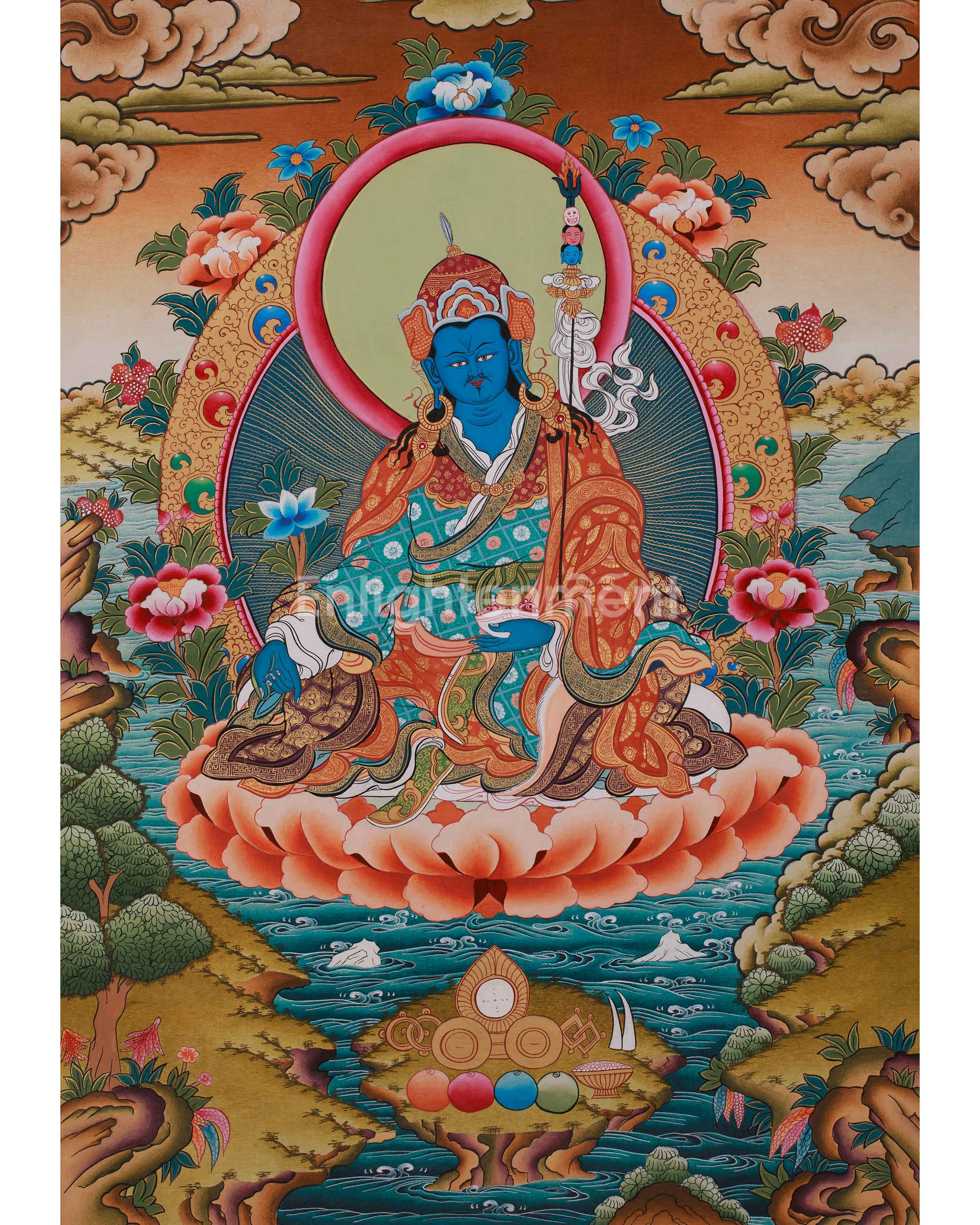 Tibetan Thangka of Guru Urgen Menla