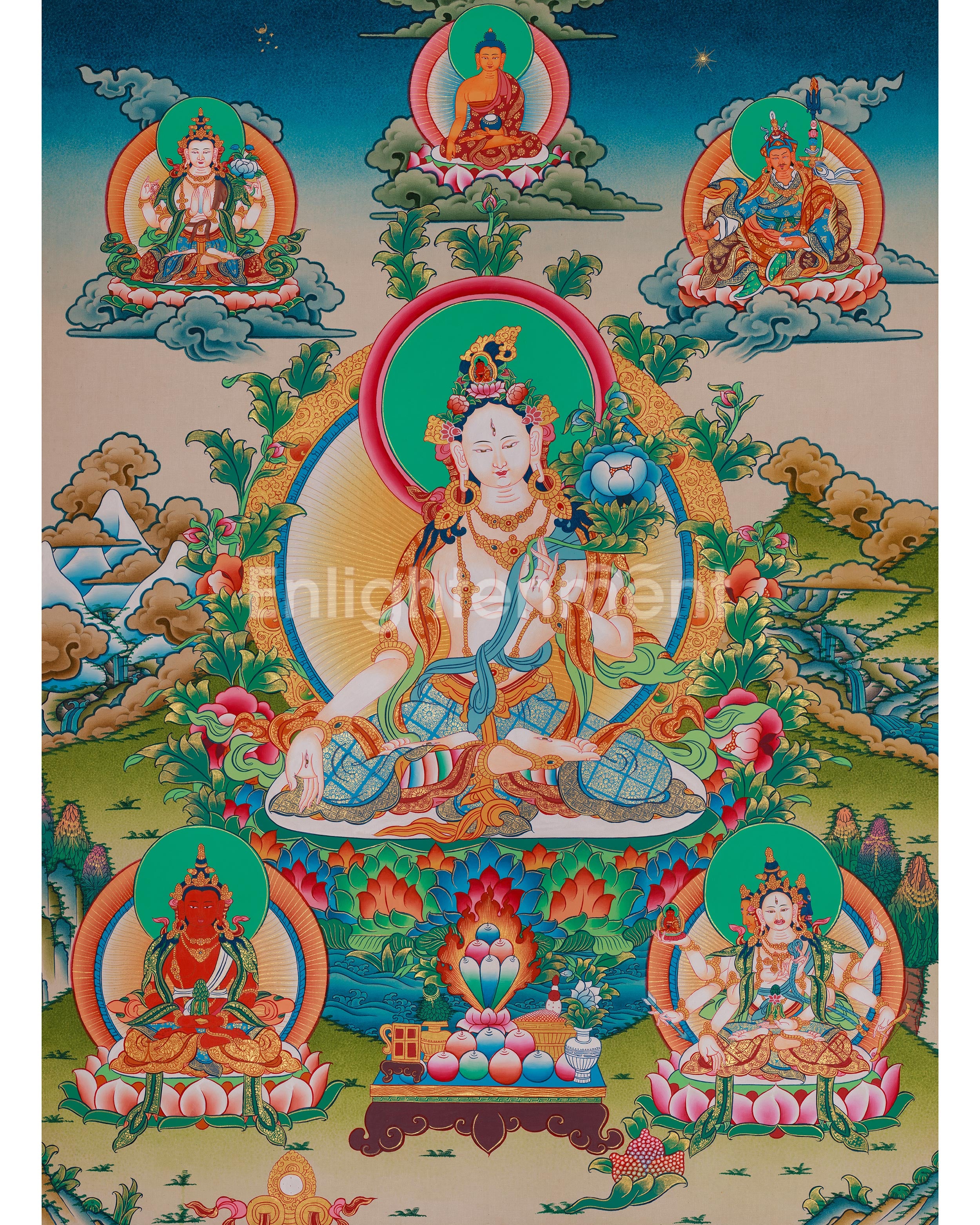 Tibetan Thangka of White Tara