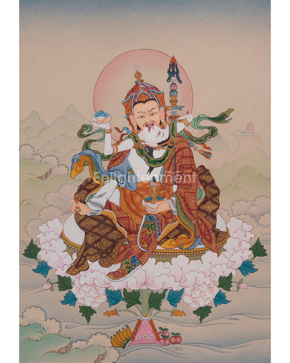 Traditional Art Of Guru Rinpoche With Consort