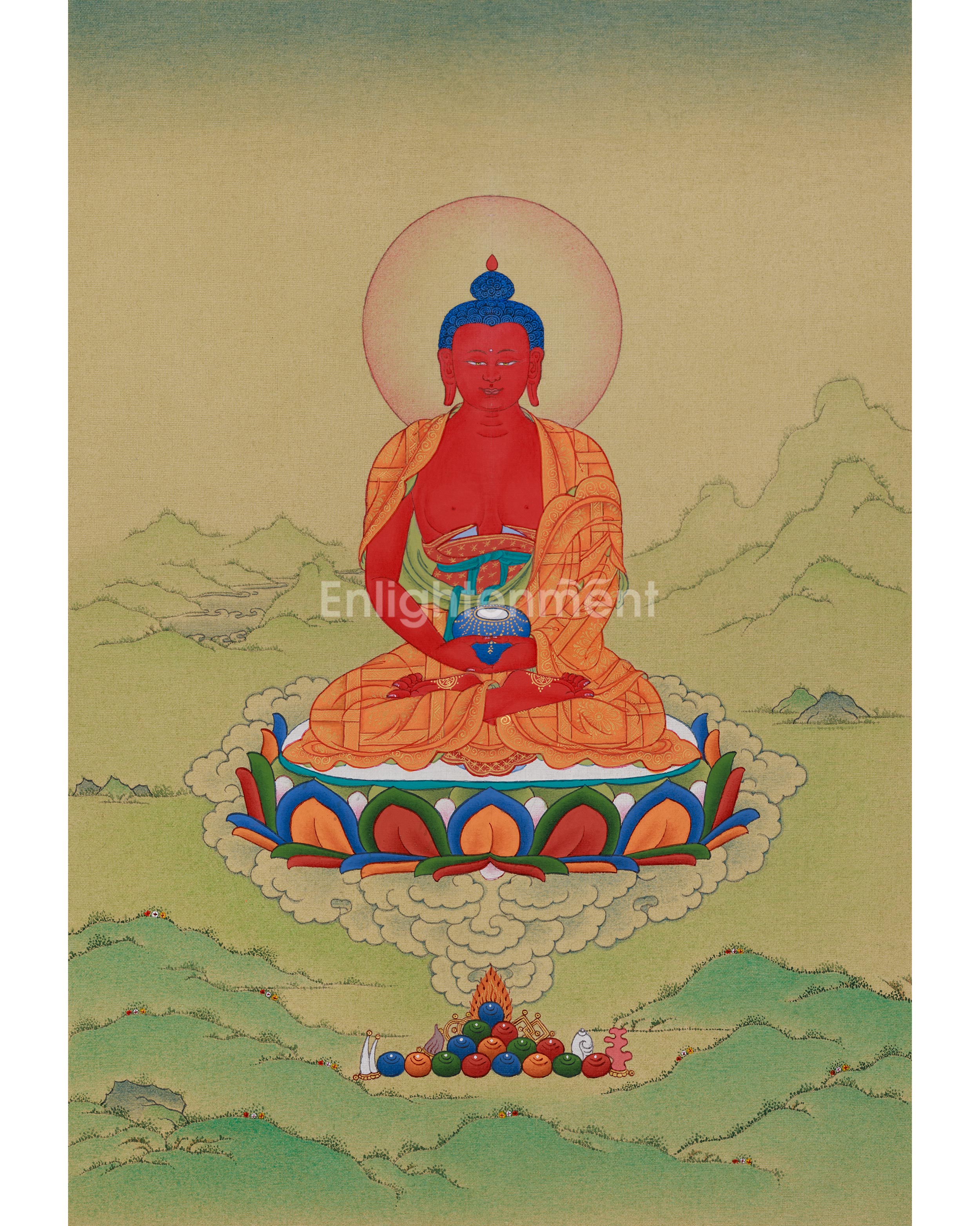 Traditional Thangka of Amitabha Buddha