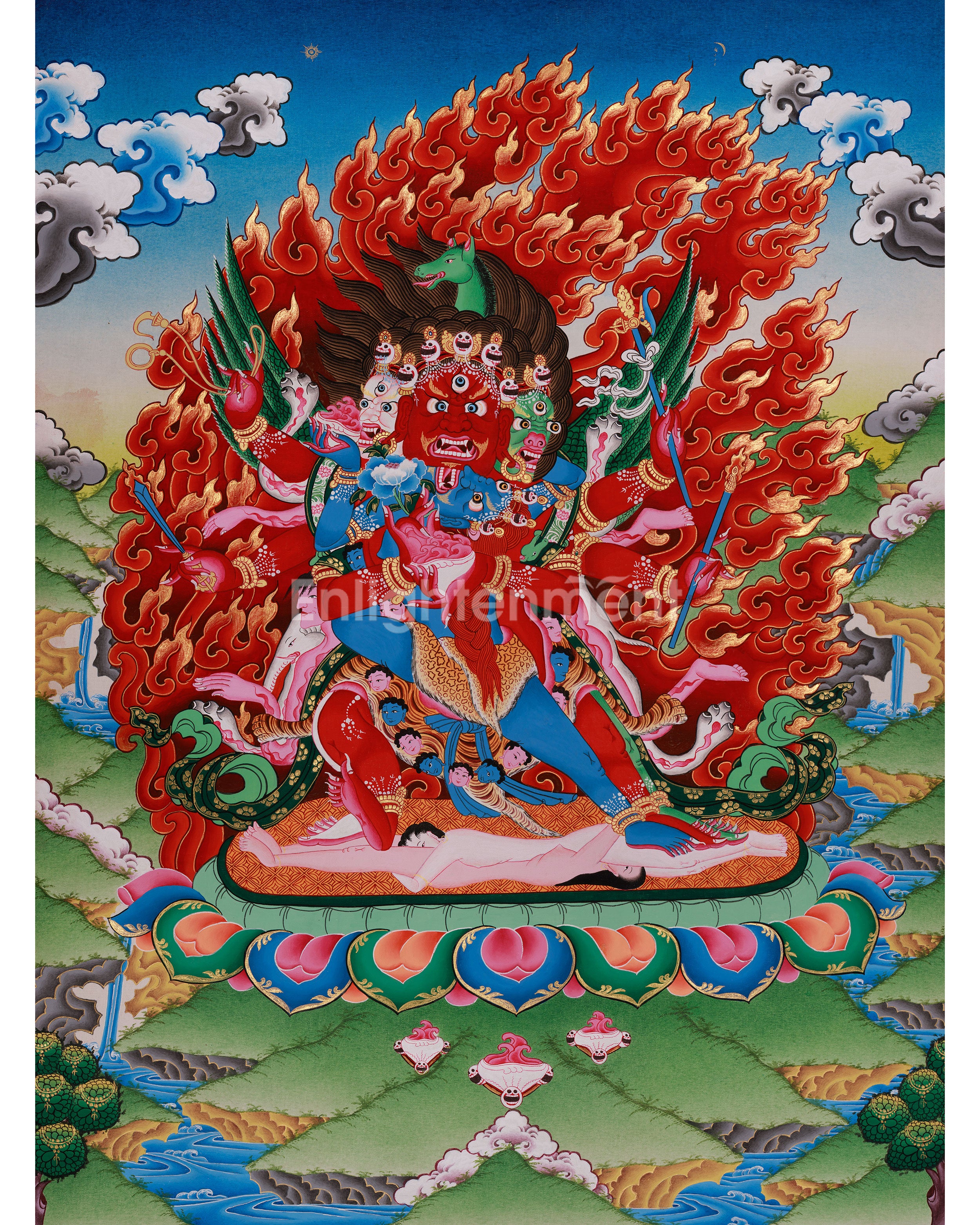Traditional Thangka of Hayagriva