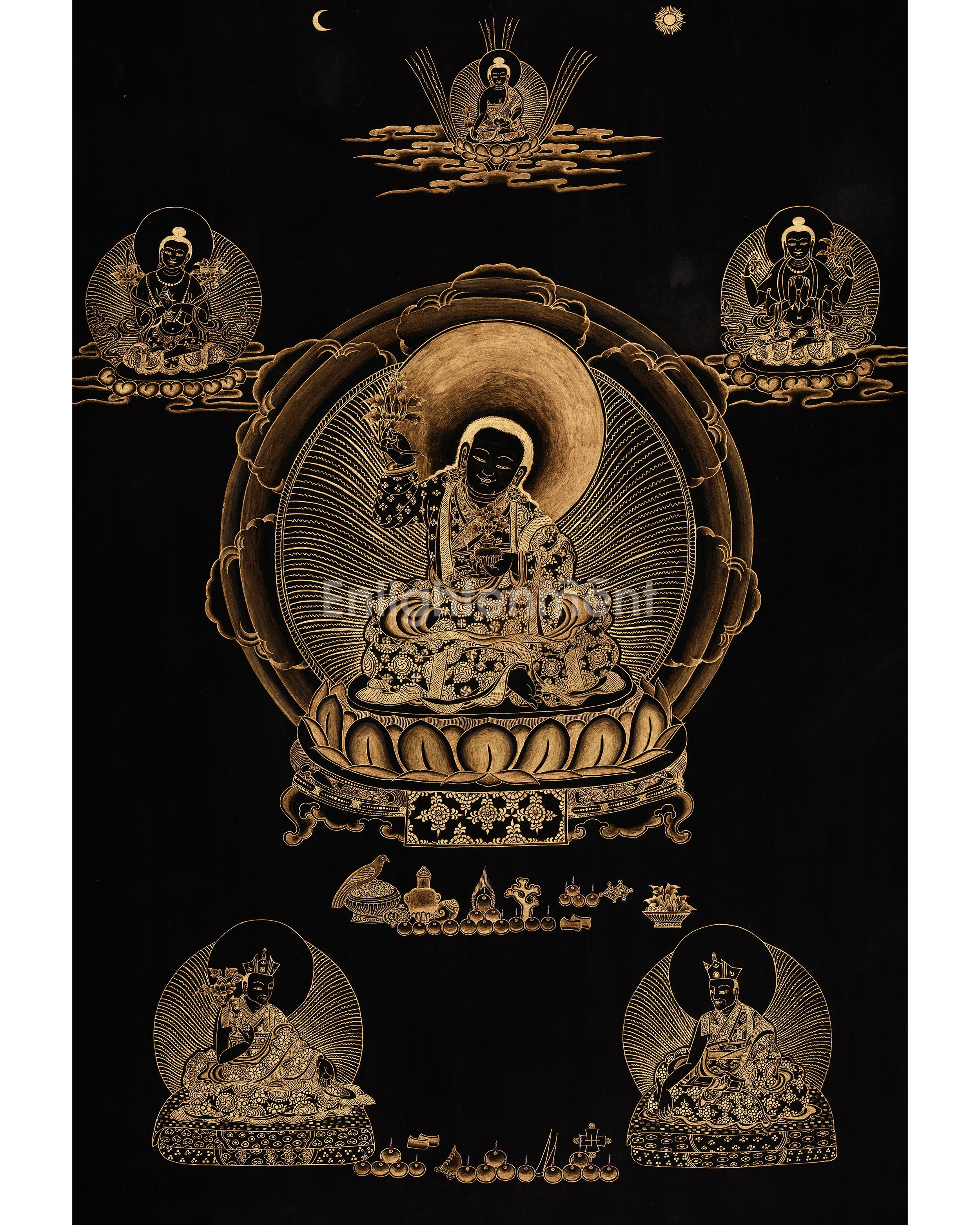 Traditional Thangka of Yuthok Yonten Gonpo
