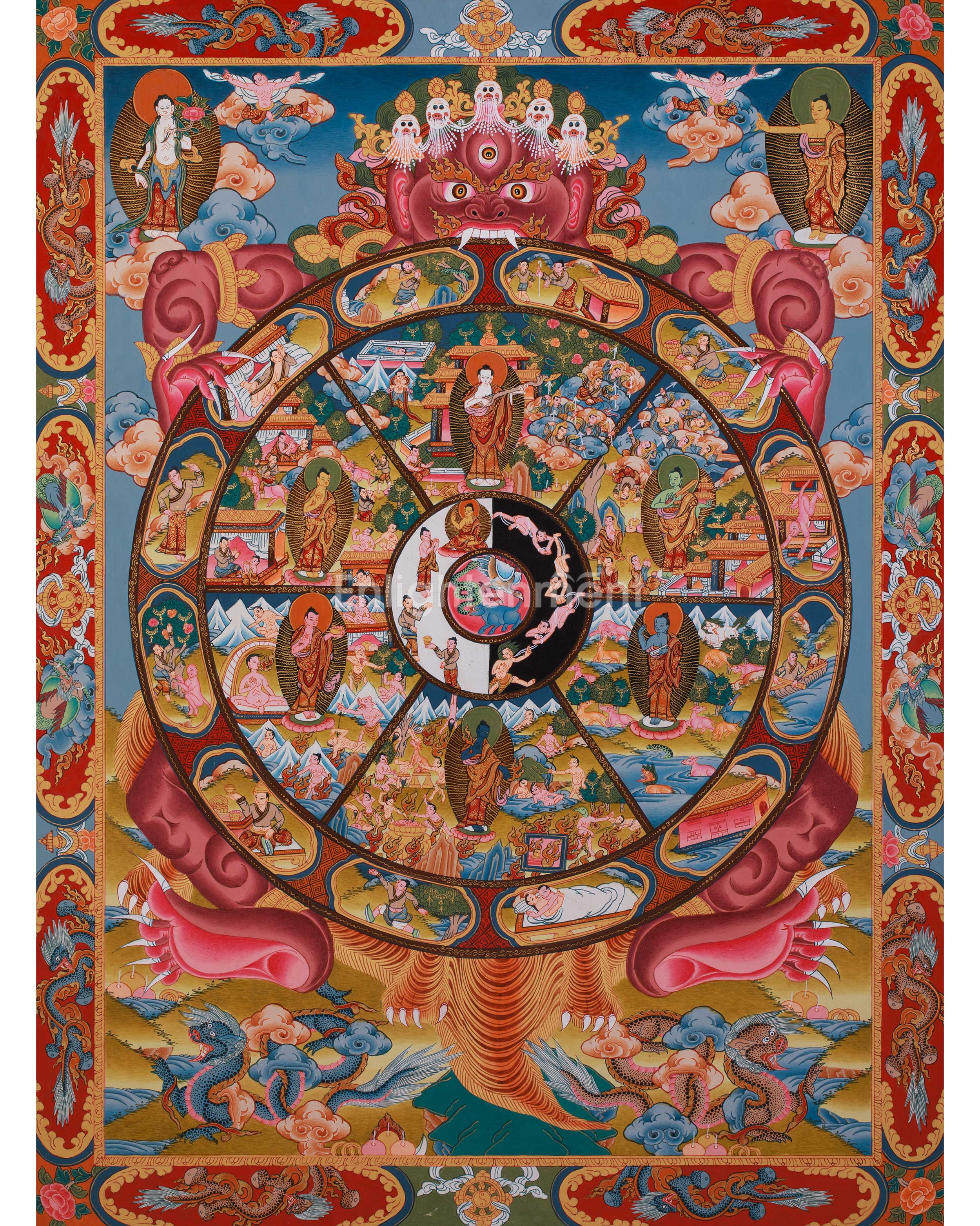 Traditional Thangka of the Wheel of Life