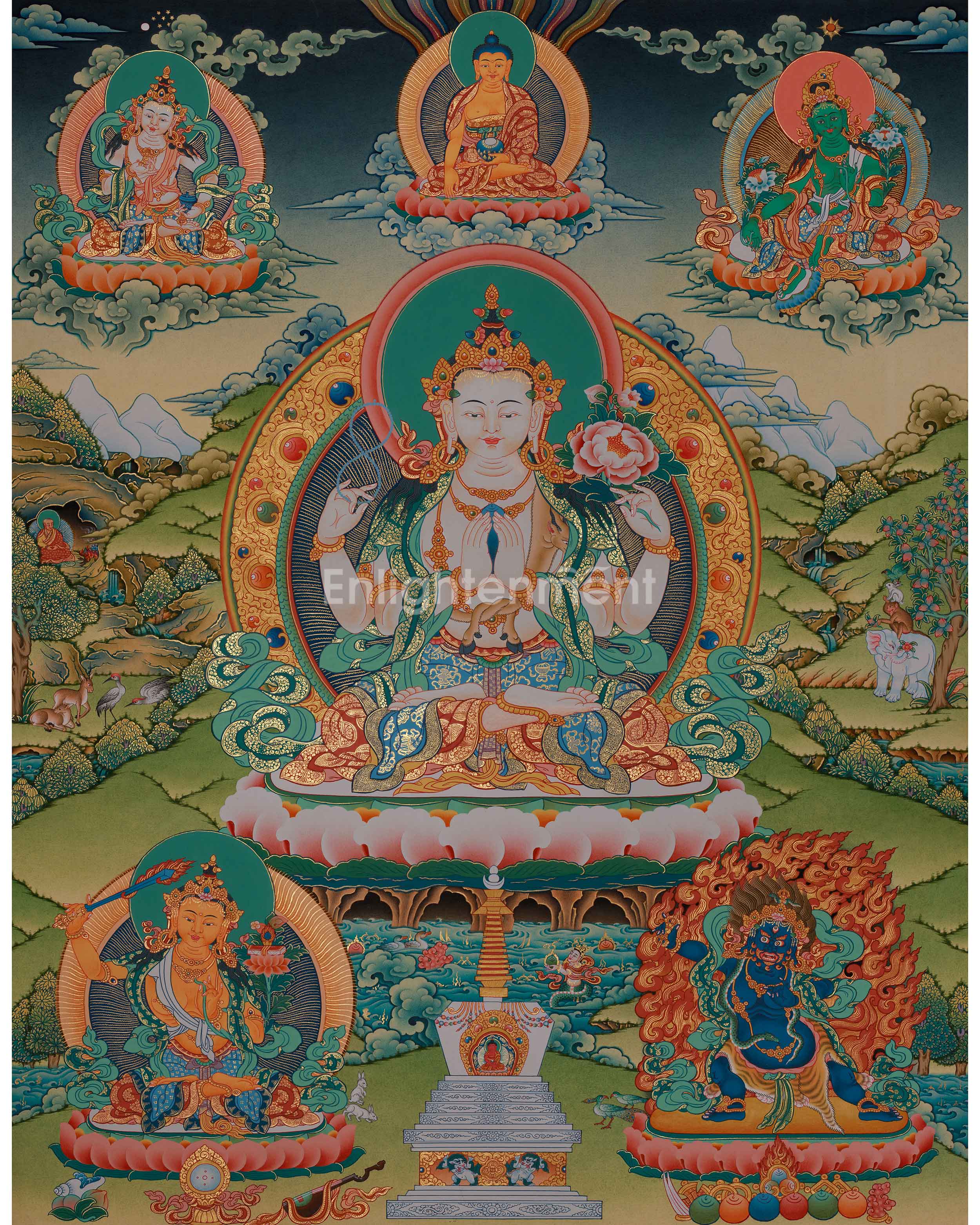 Universal Thangka Of Chenrezig