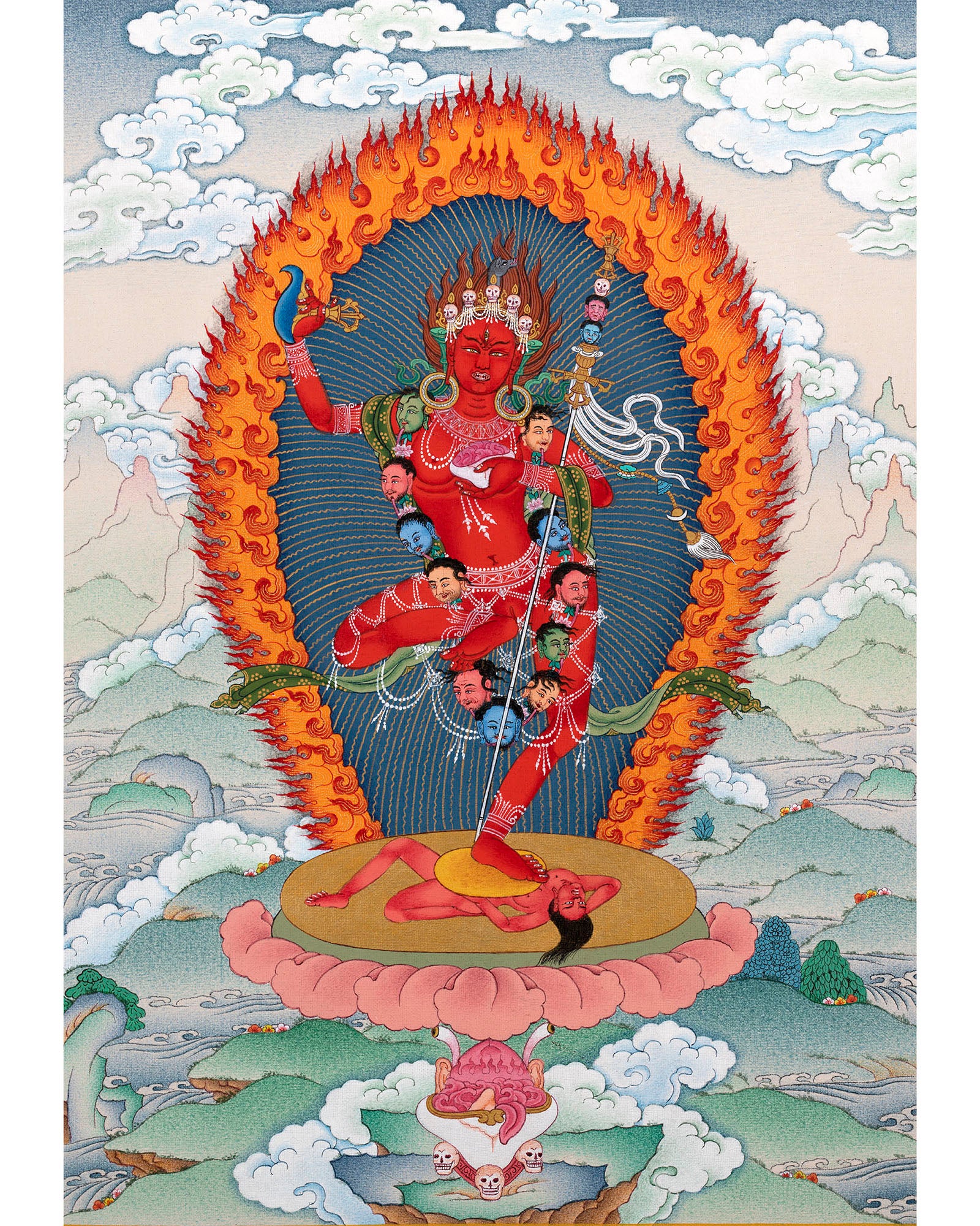 VajraVarahi (Dorje Phagmo) Thangka includes Brocade