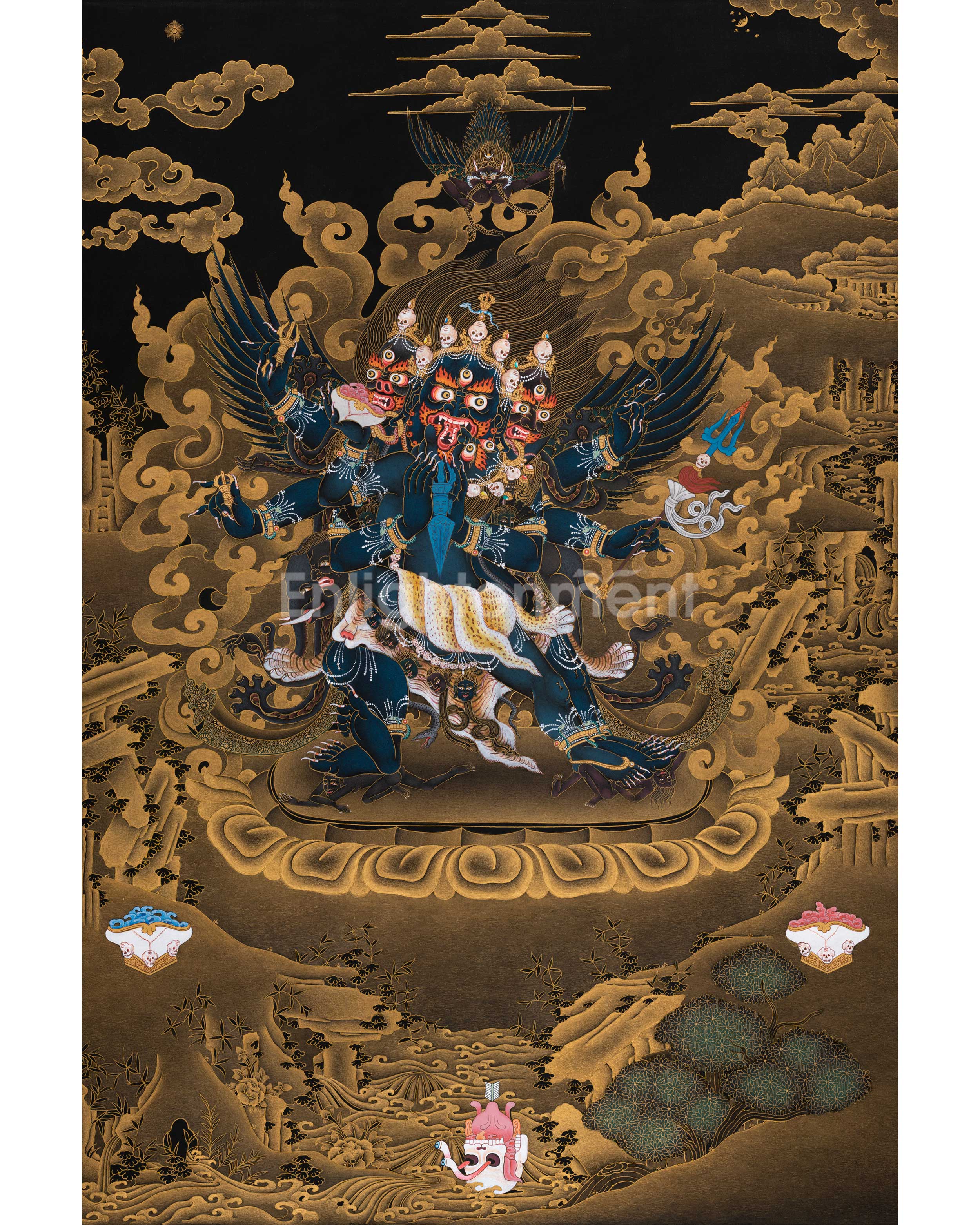 Vajrakilaya Gold Thangka | Yidam Practice