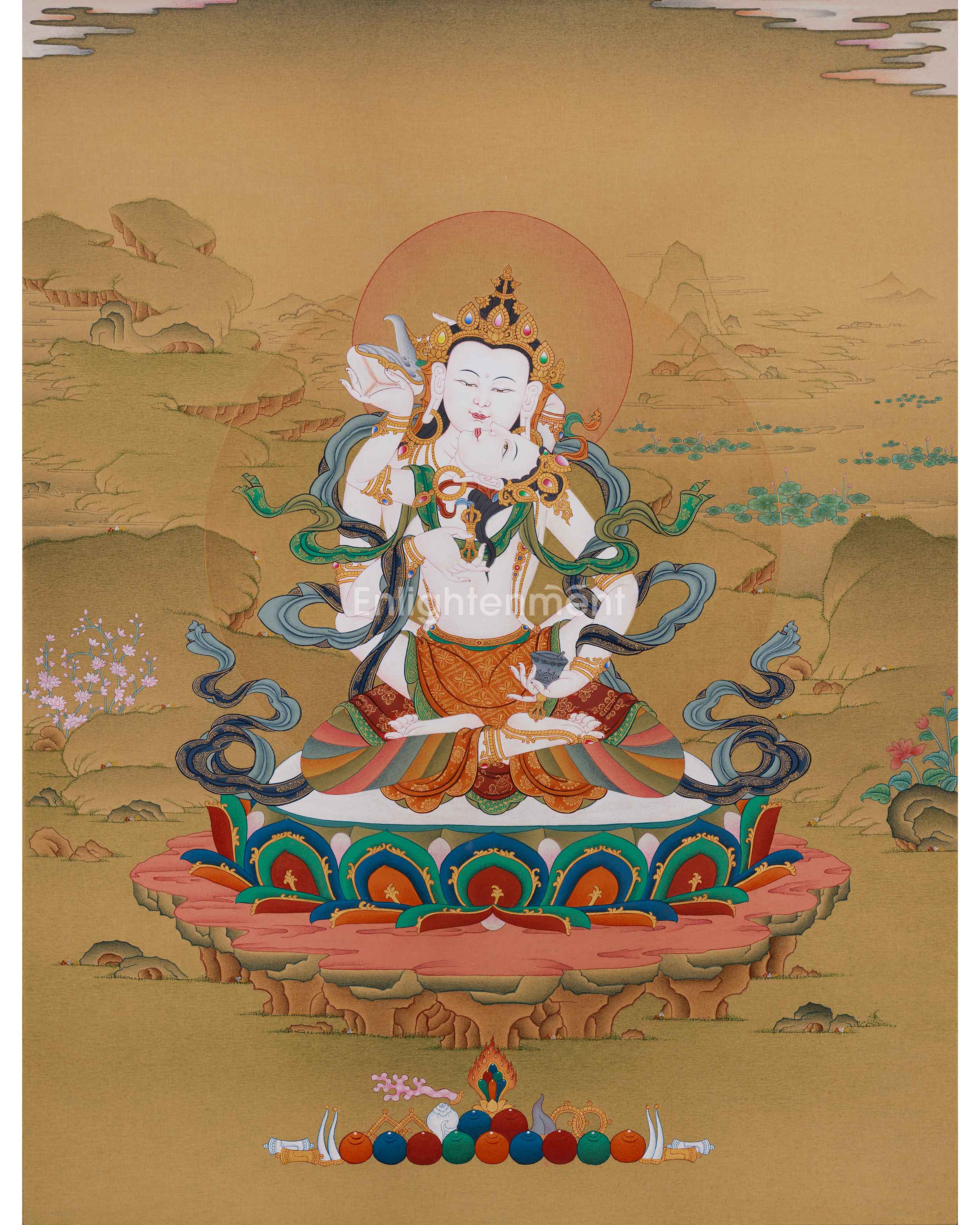 Vajrasattva with Consort Thangka