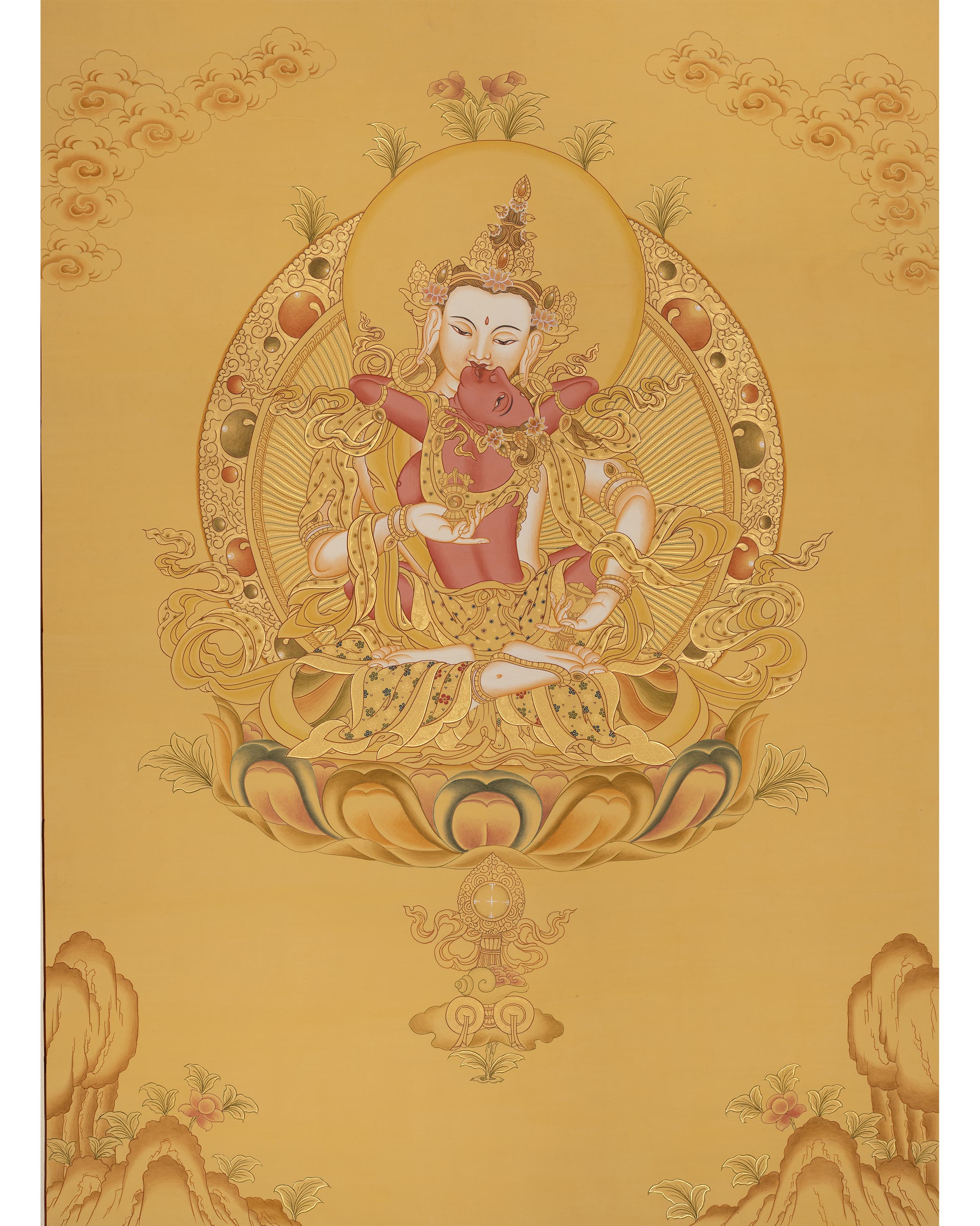 Full Gold Style Vajrasattva Shakti with Consort 