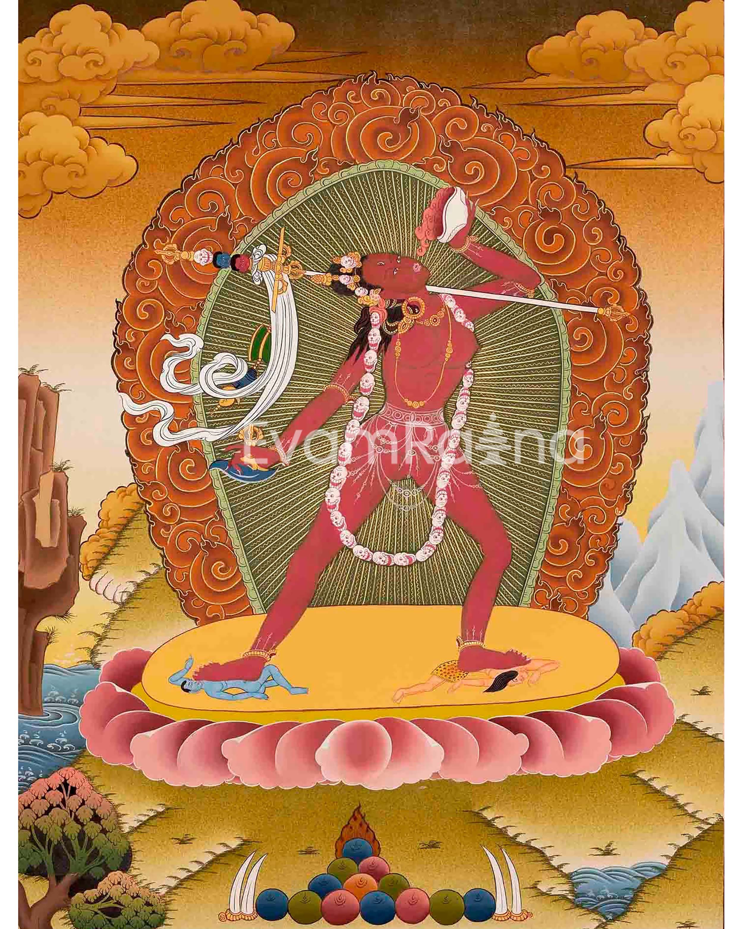 Traditional Tibetan Thangka | Yidam Vajrayogini | Thangka Painting | The Divine Dakini |