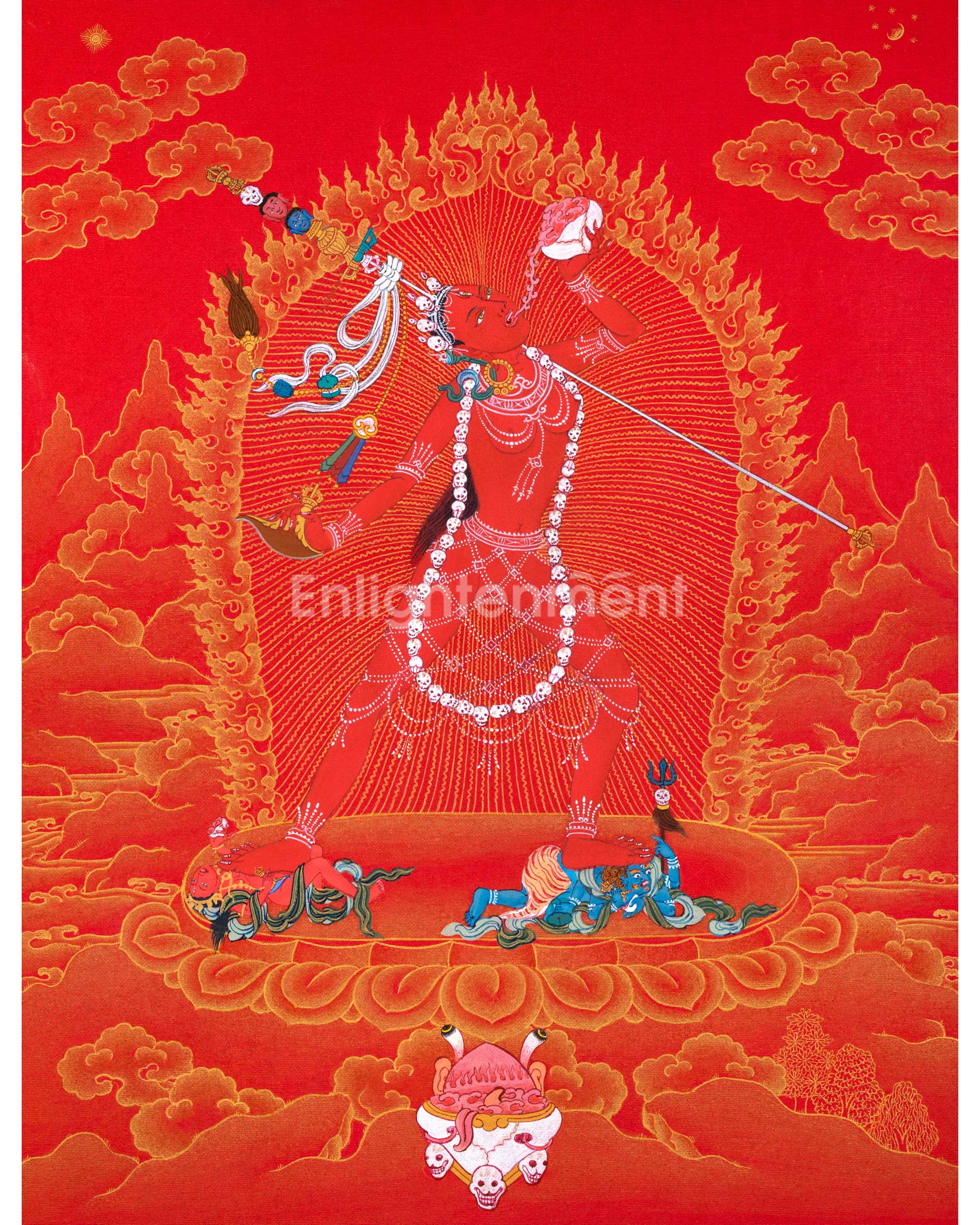 Vajrayogini, Red and Gold Thangka for Practice
