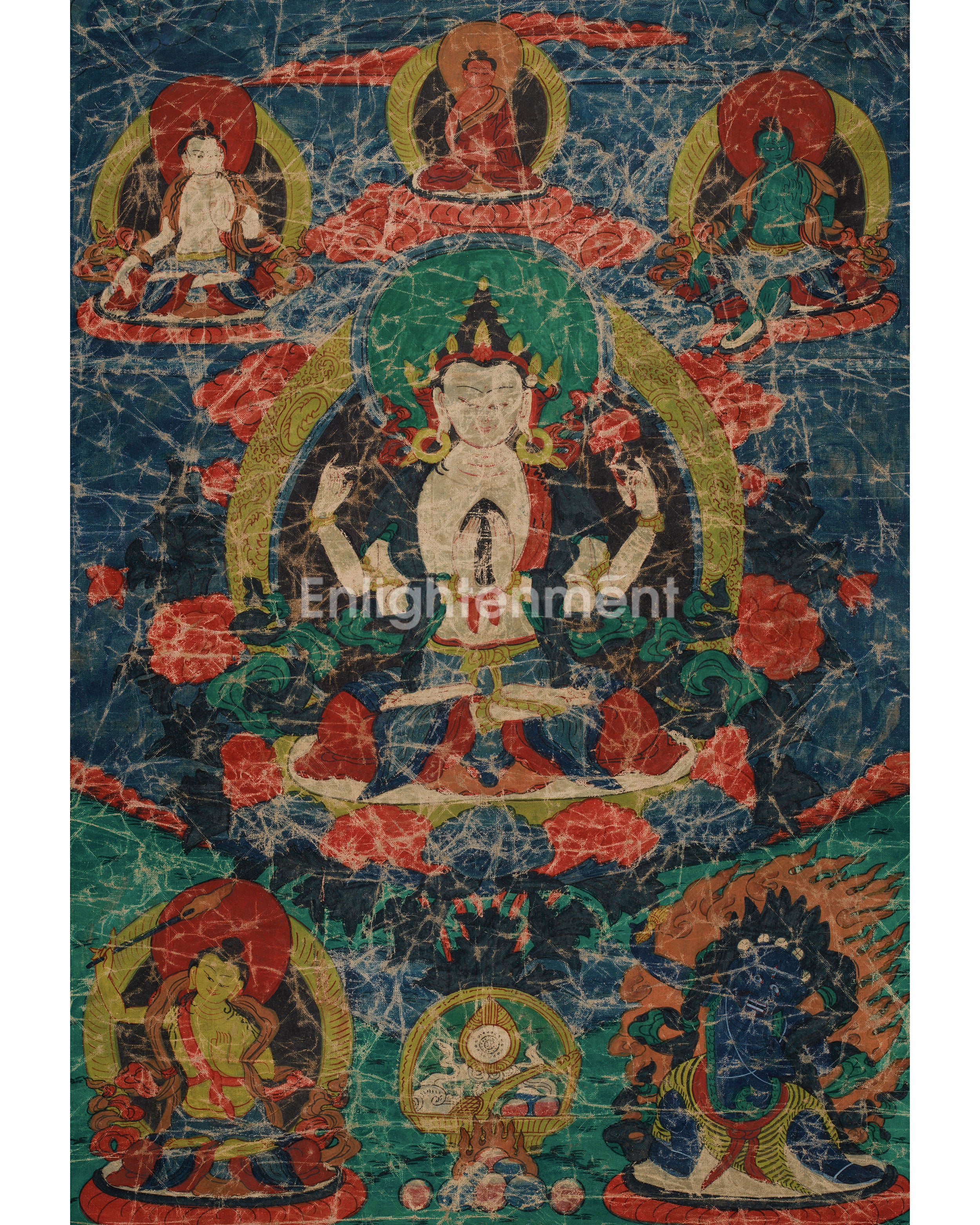 Vintage Chenrezig Thangka