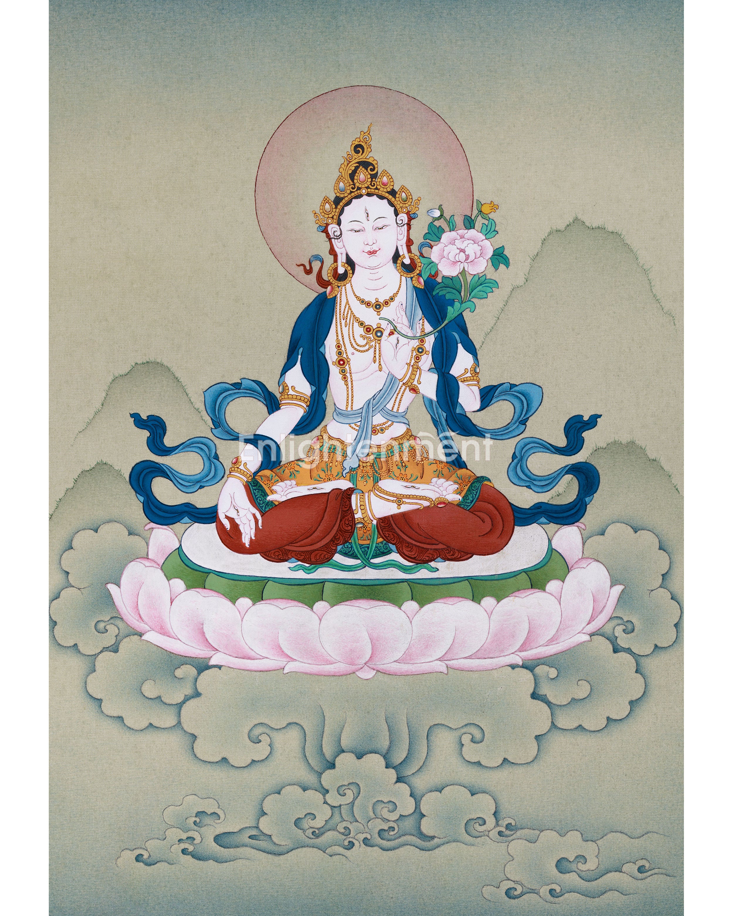 Seven-Eyed White Tara Thangka