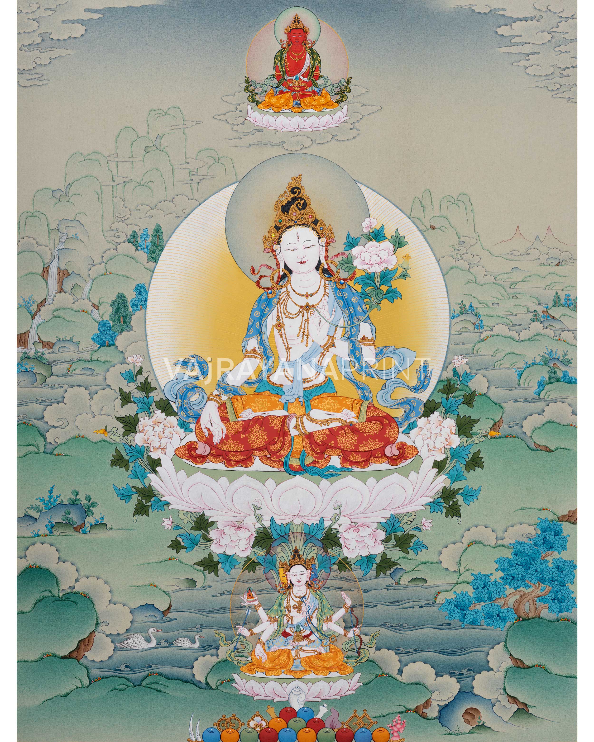 High-Quality Canvas Print of Mother Tara Thangka
