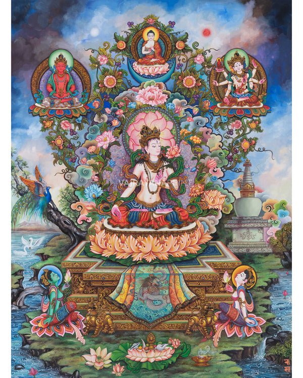 White Tara Thangka Print