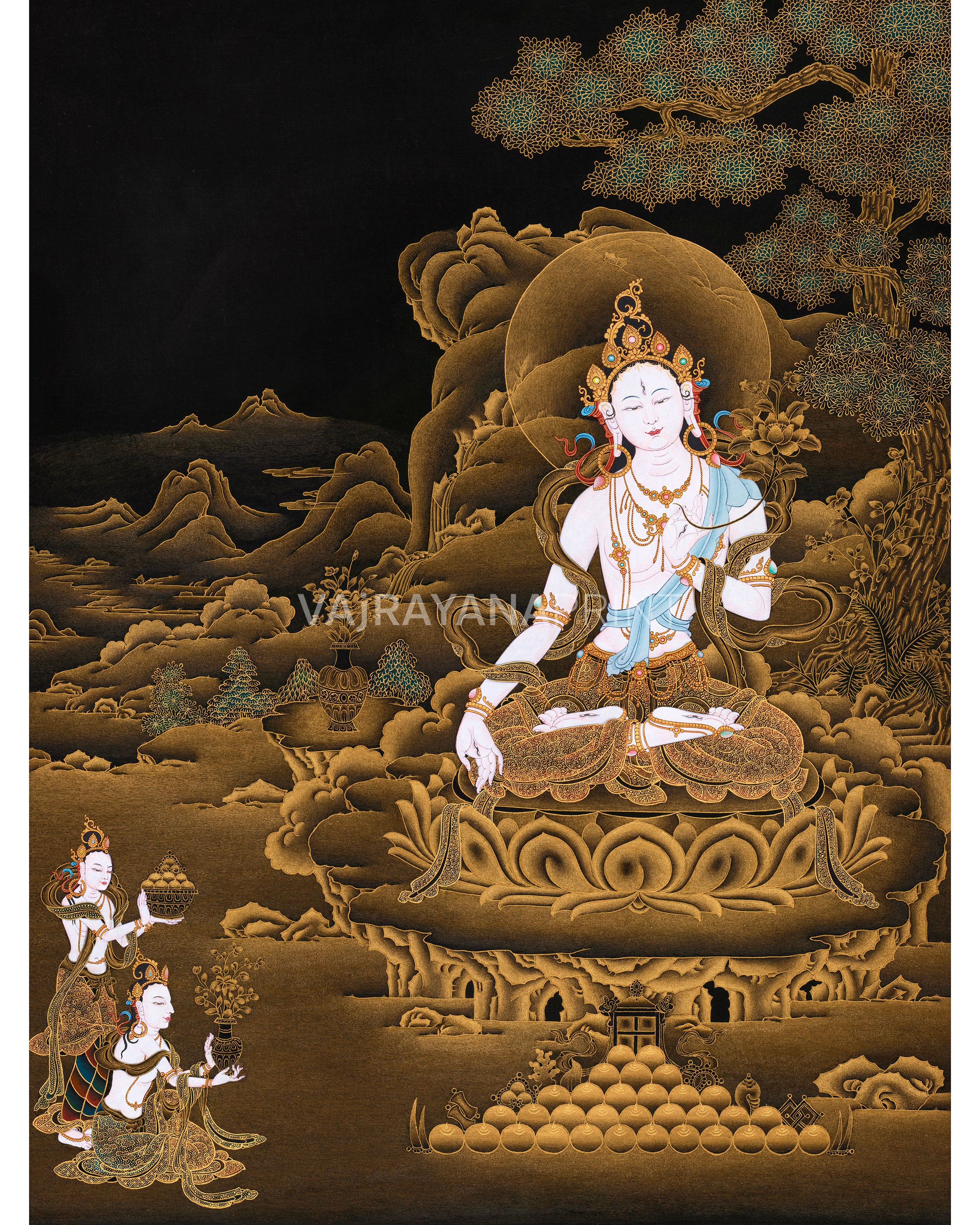Sita Tara 24K Gold Thangka | Divine Feminine | Compassion and Healing Art