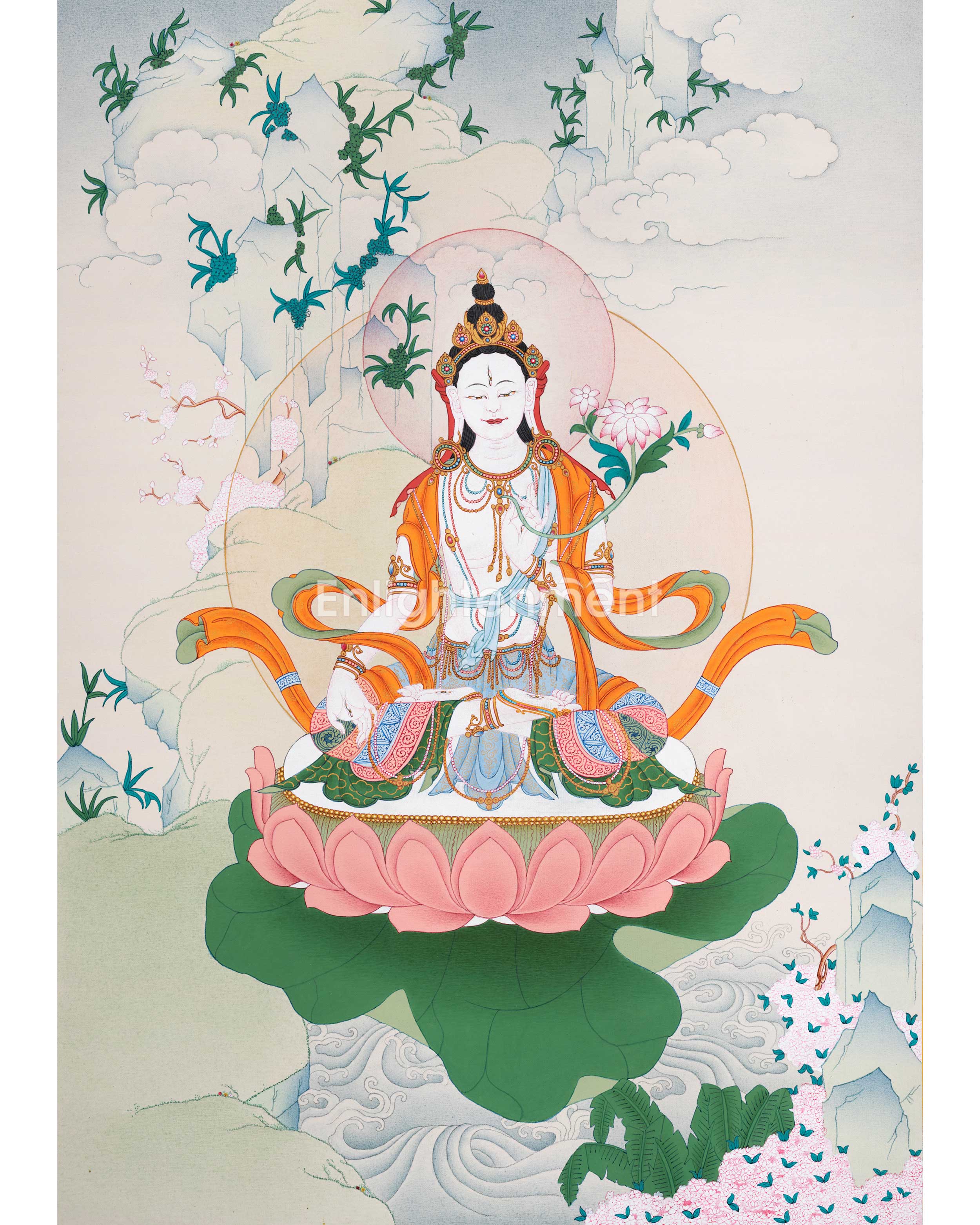 Divine Goddess White Tara Thangka