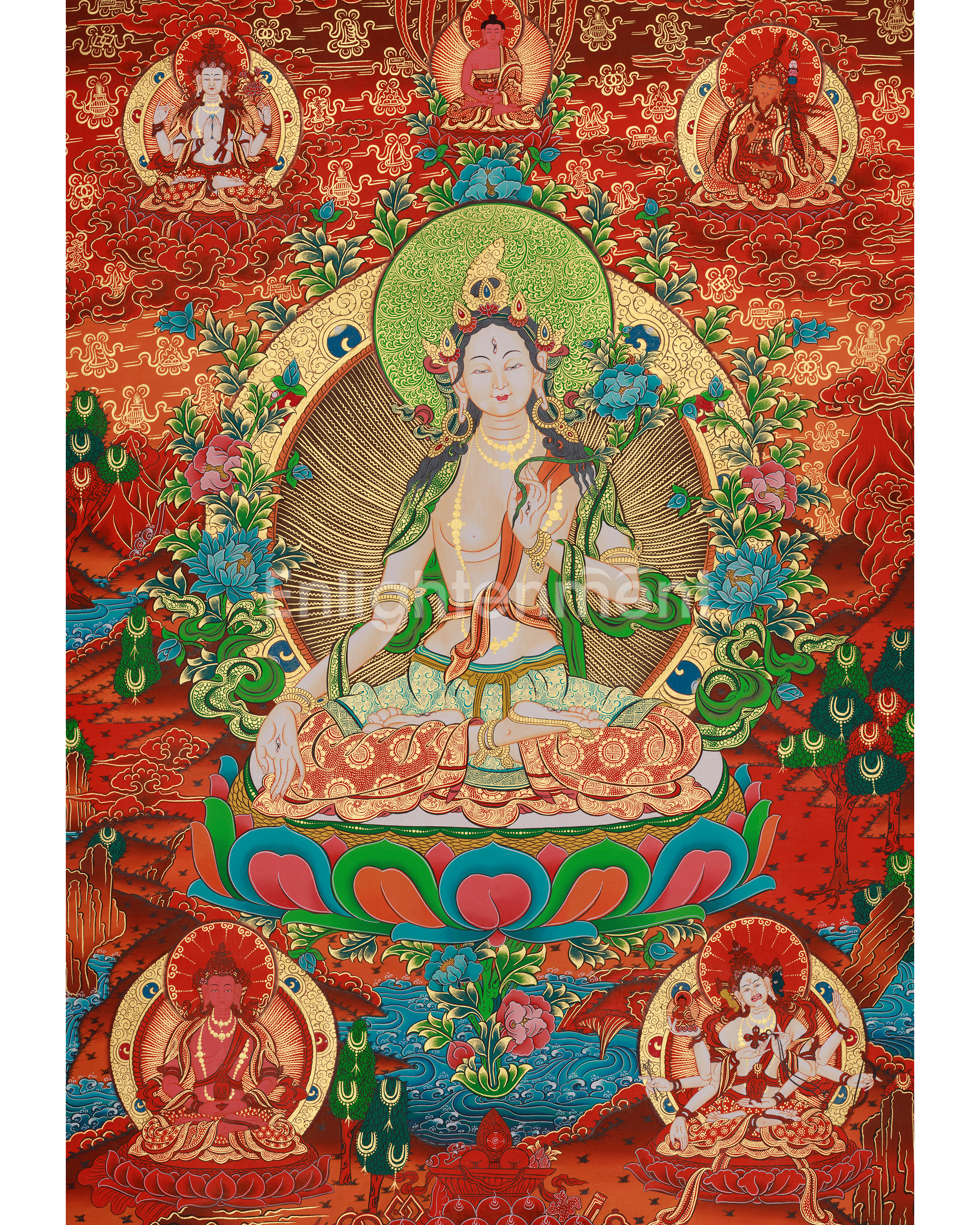 White Tara Healing Deity Thangka