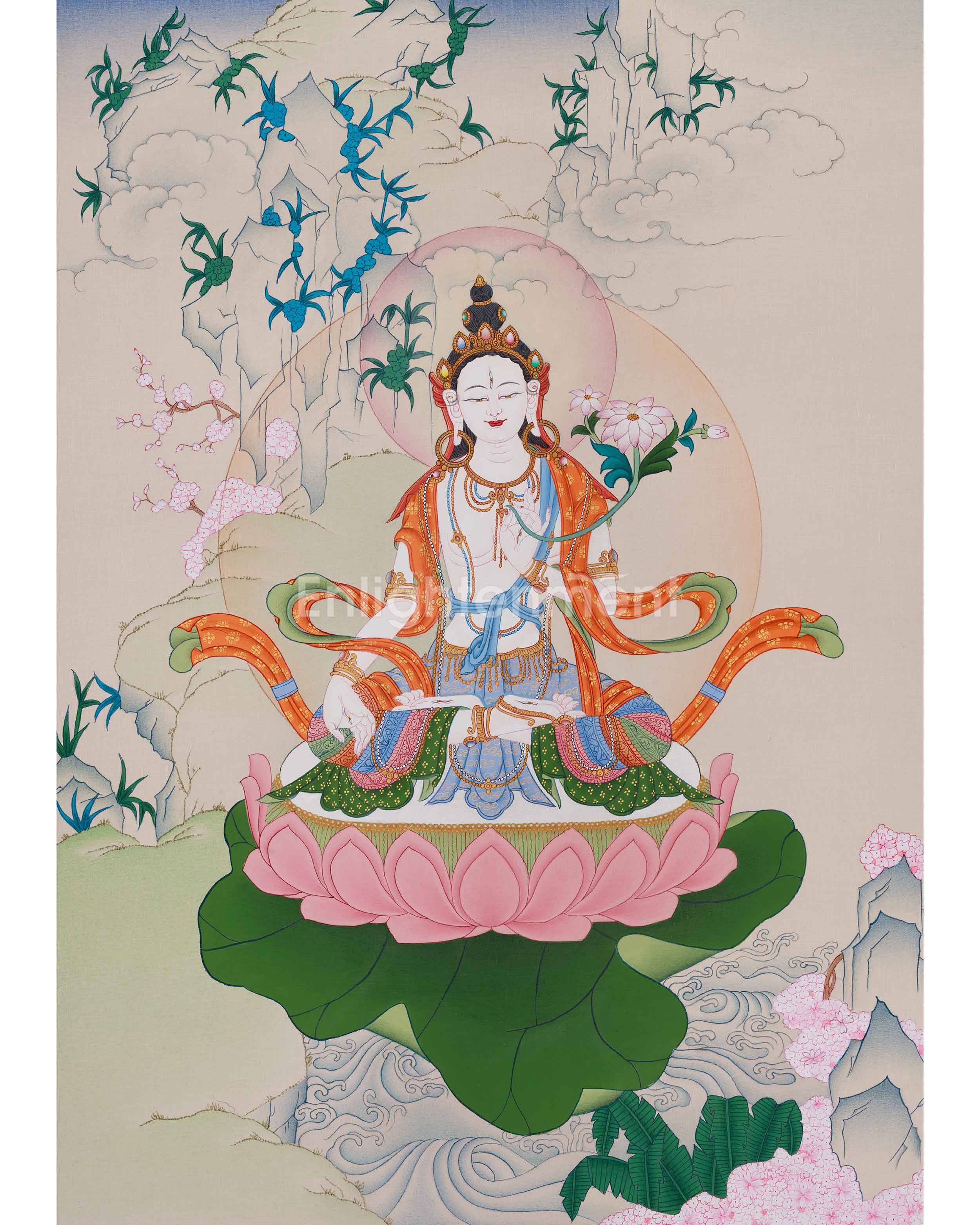 White Tara Longevity Thangka