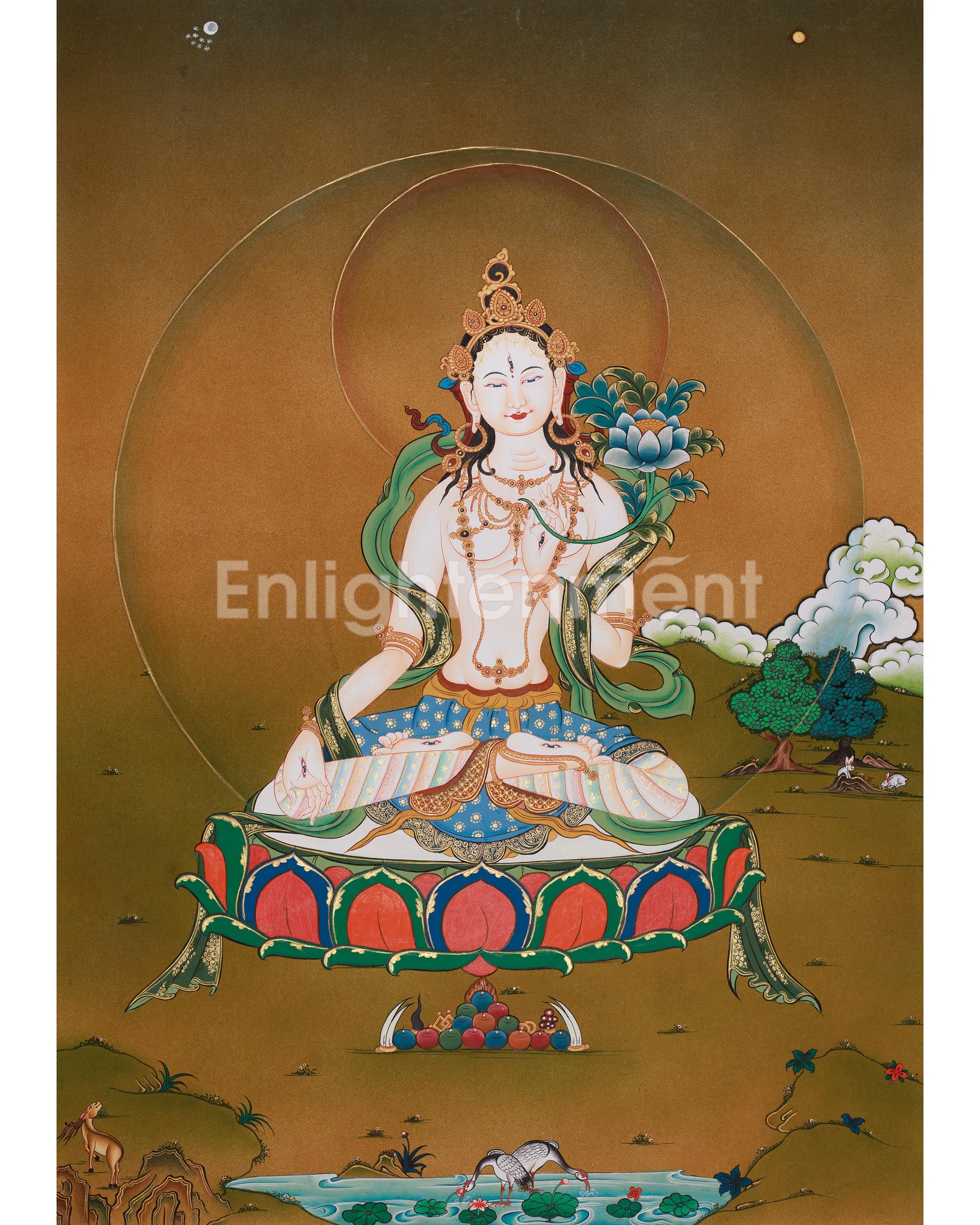 White Tara Sacred Thangka