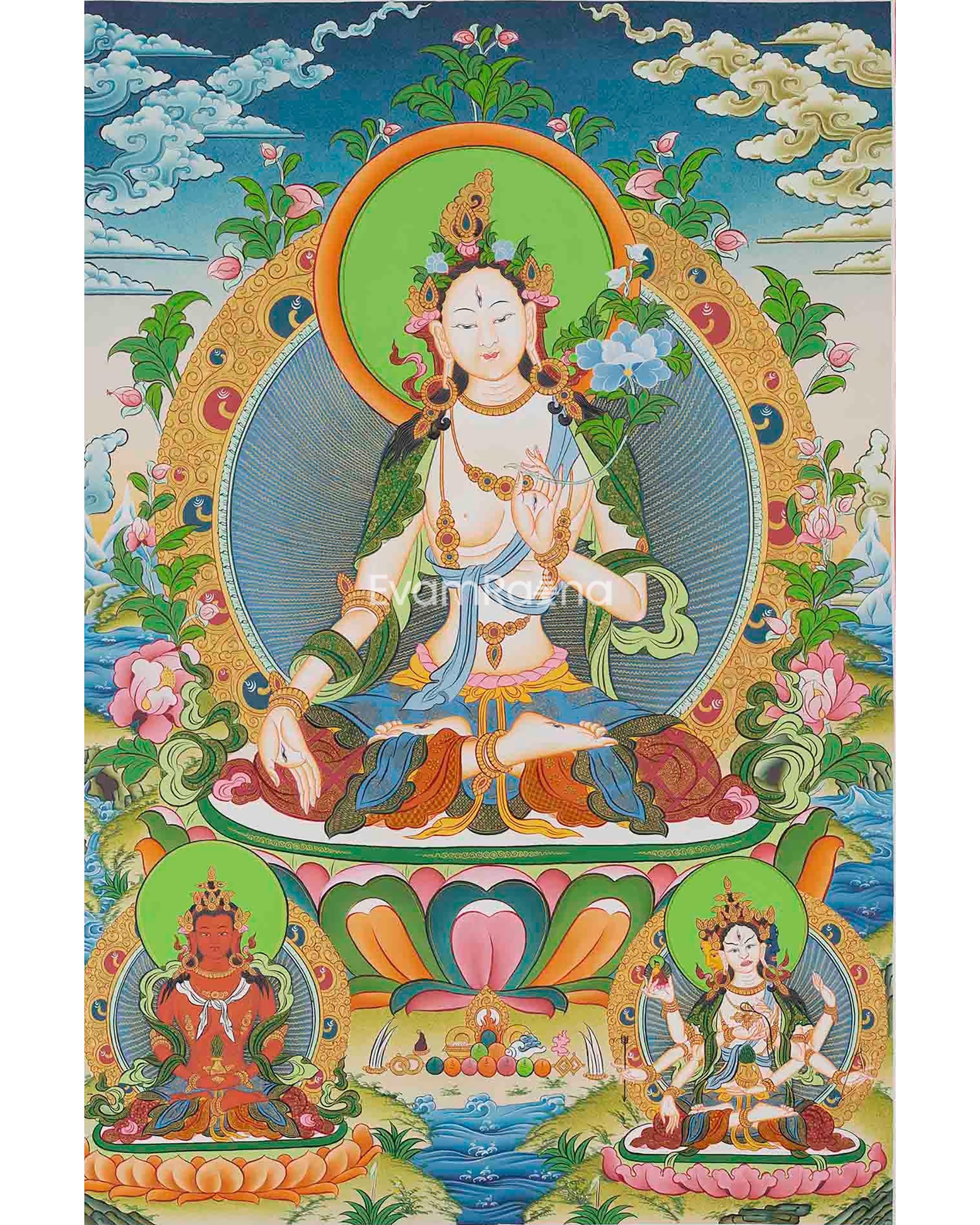 White Tara Thangka Painting
