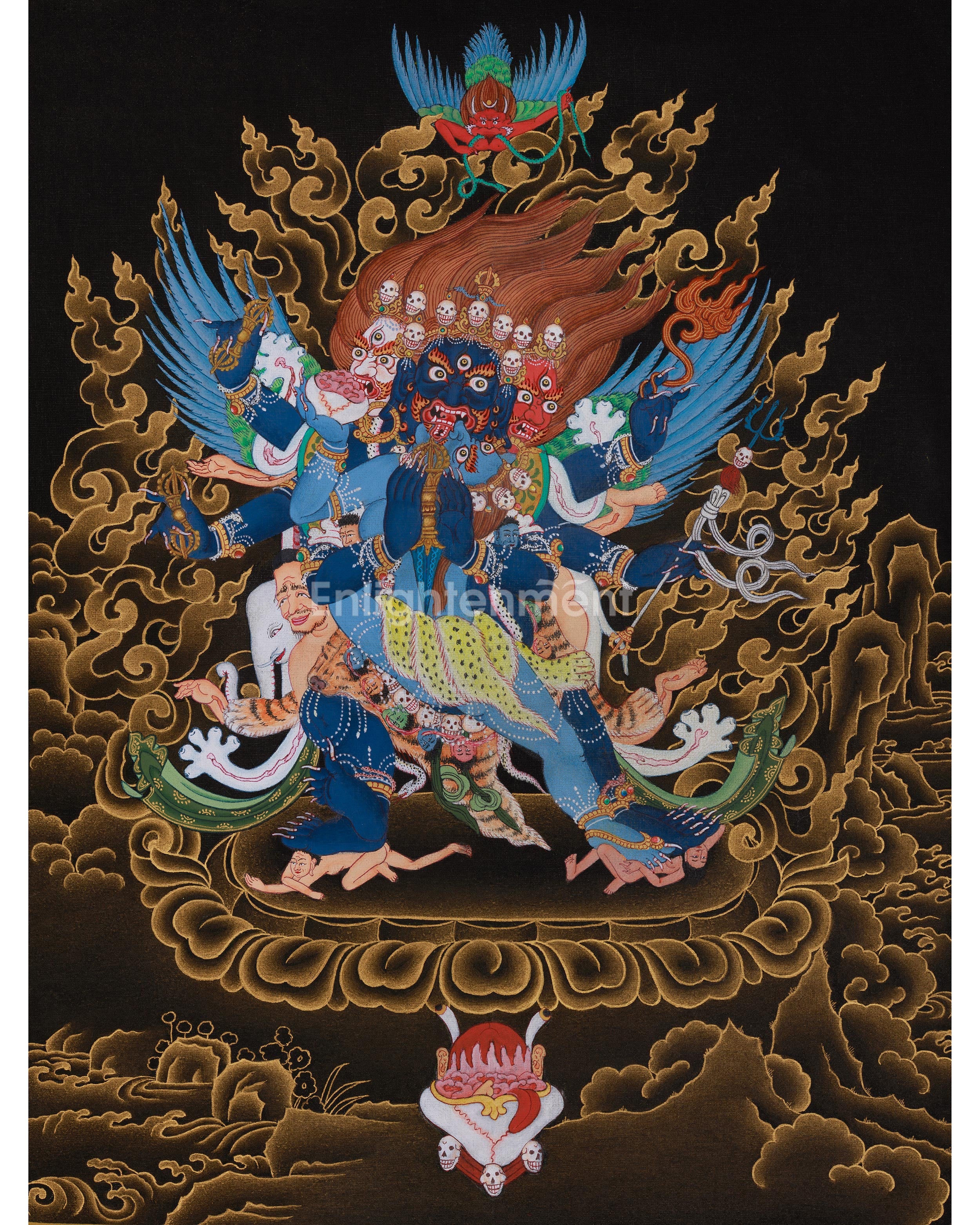 Wrathful Deity Vajrakilaya Thangka