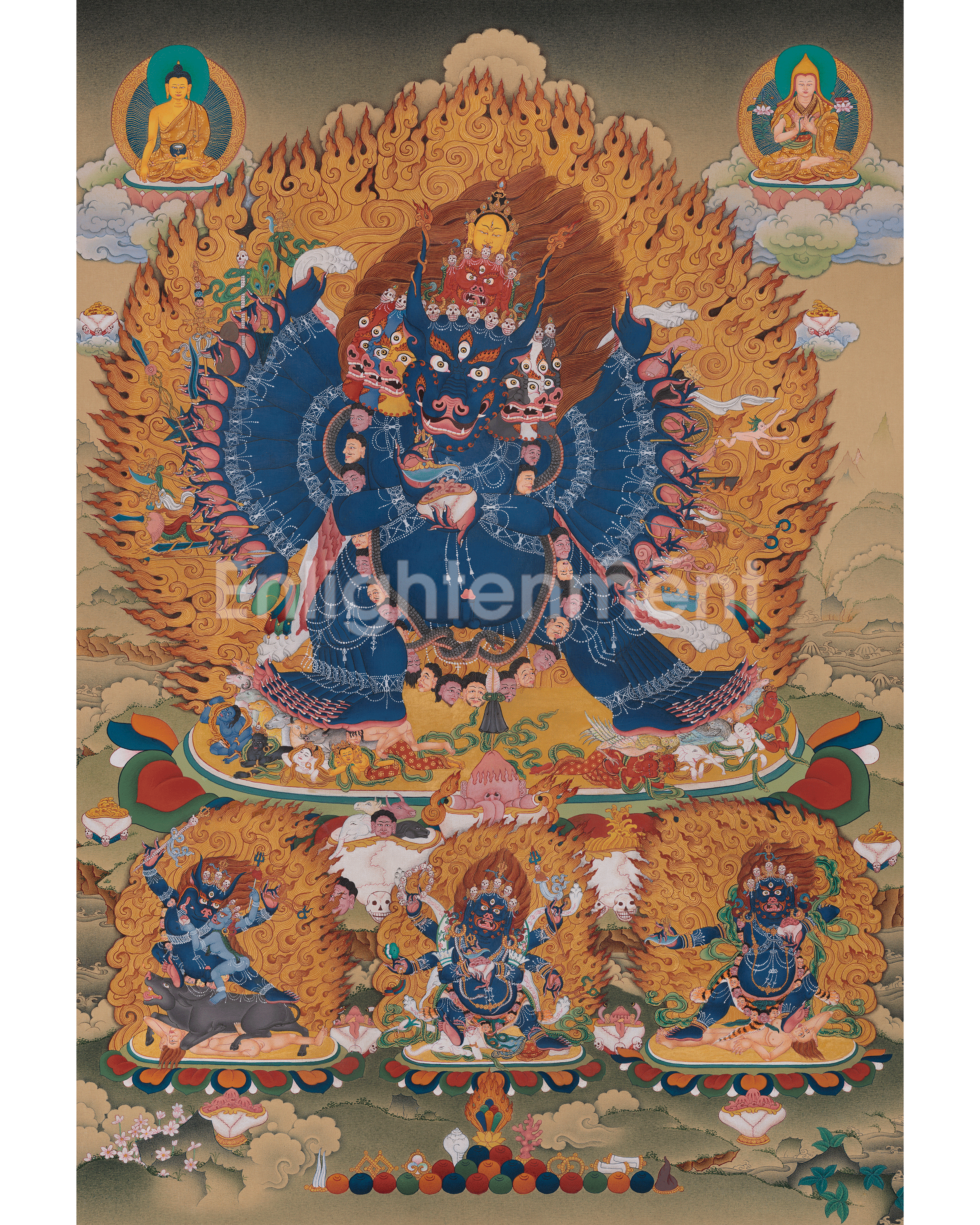 Wrathful Deity Yamantaka Thangka