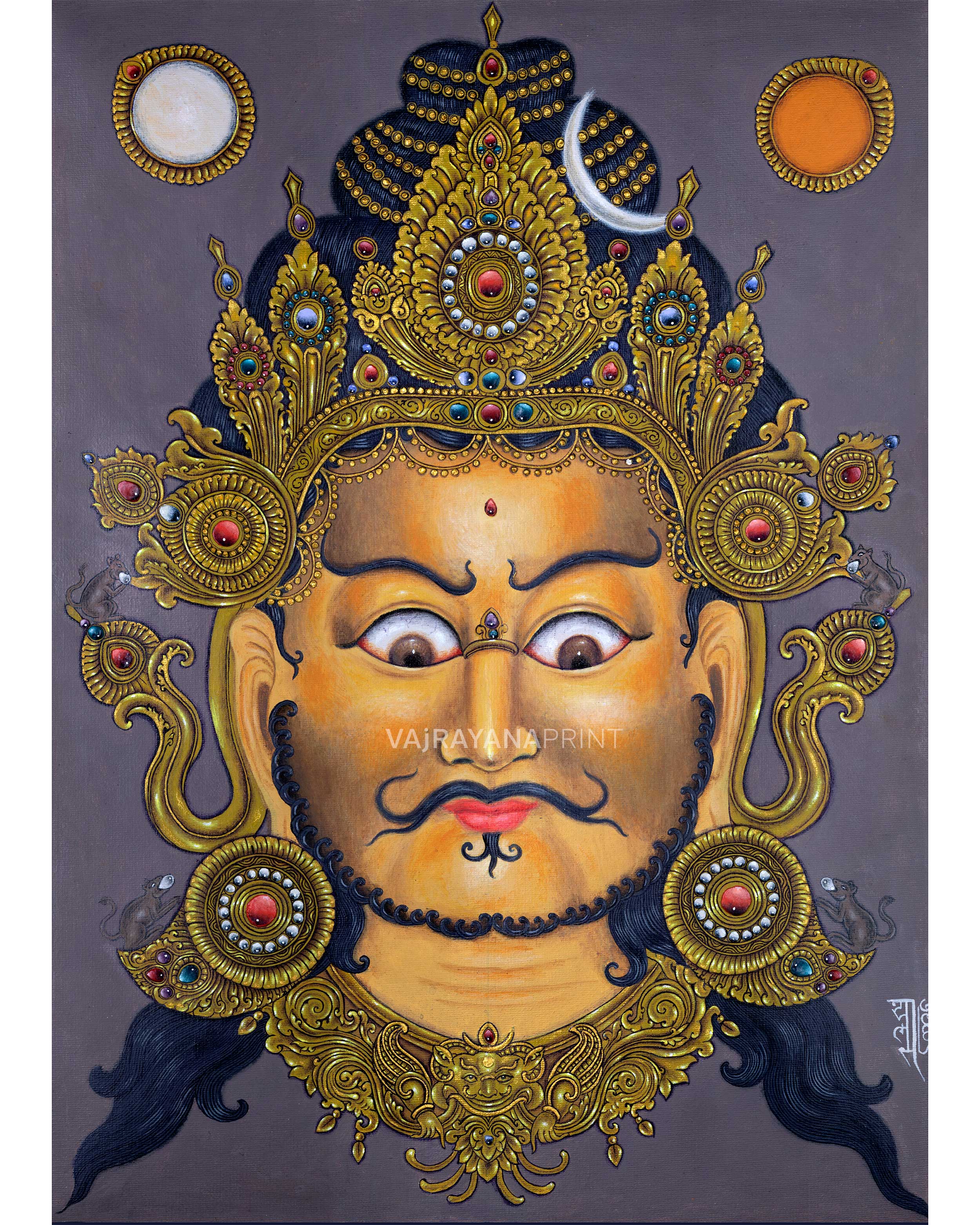 Yellow Dzambhala Digital Print