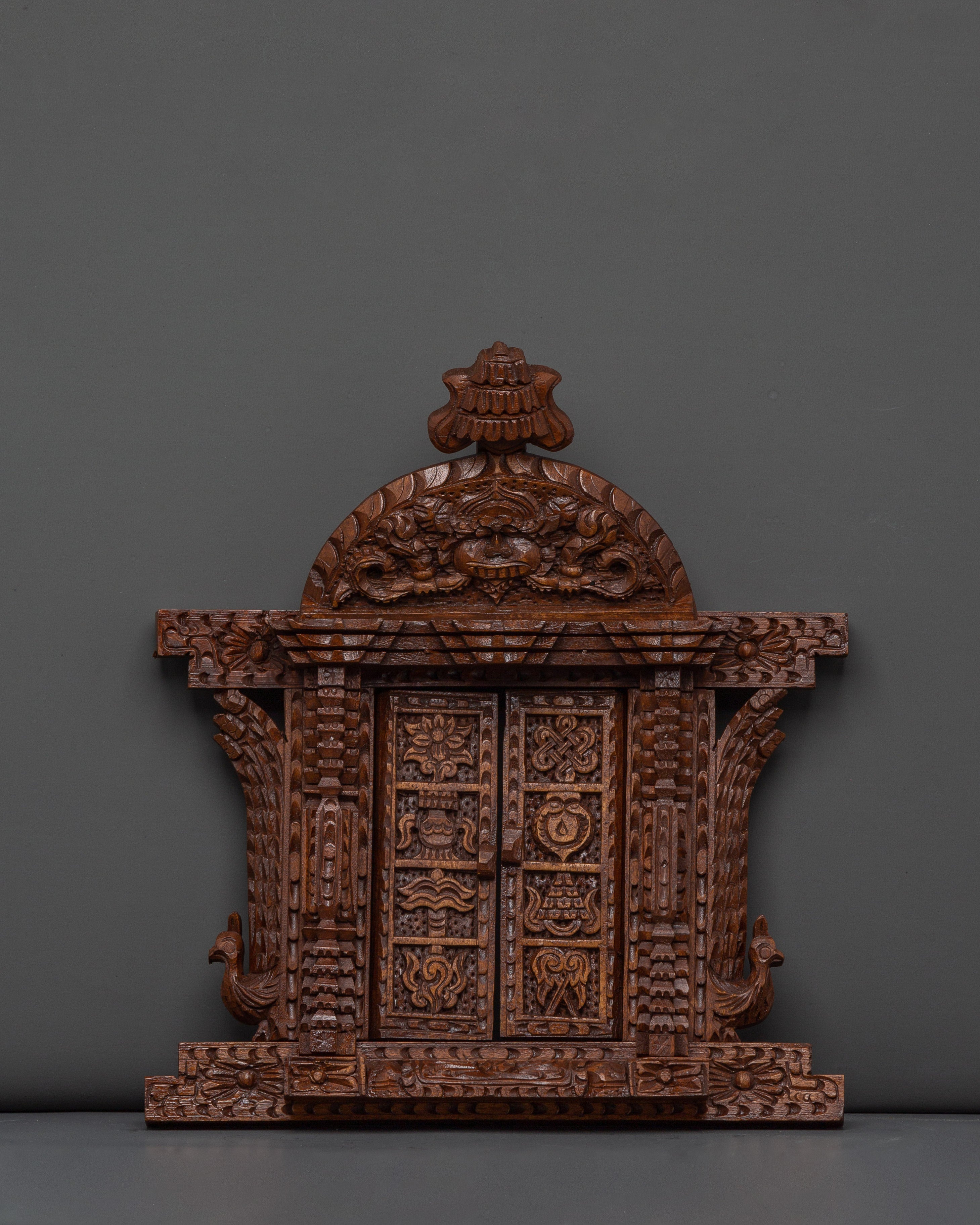 Handcarved Traditional Wooden Wall Hanging | Intricate Peacock Motif Art