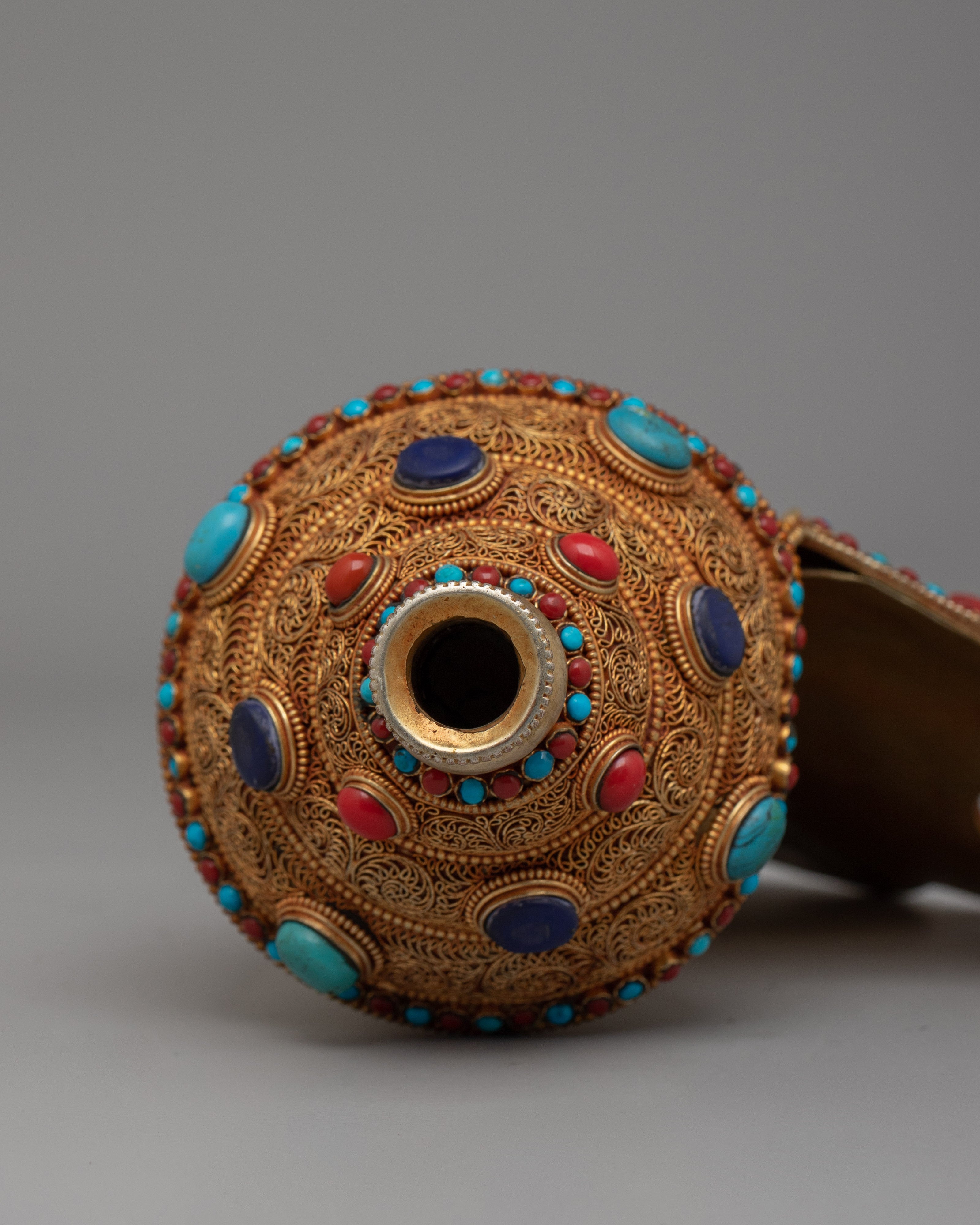Gold-Plated Ritual Conch Shell | A sacred Buddhist Artifact for Decor and Rituals